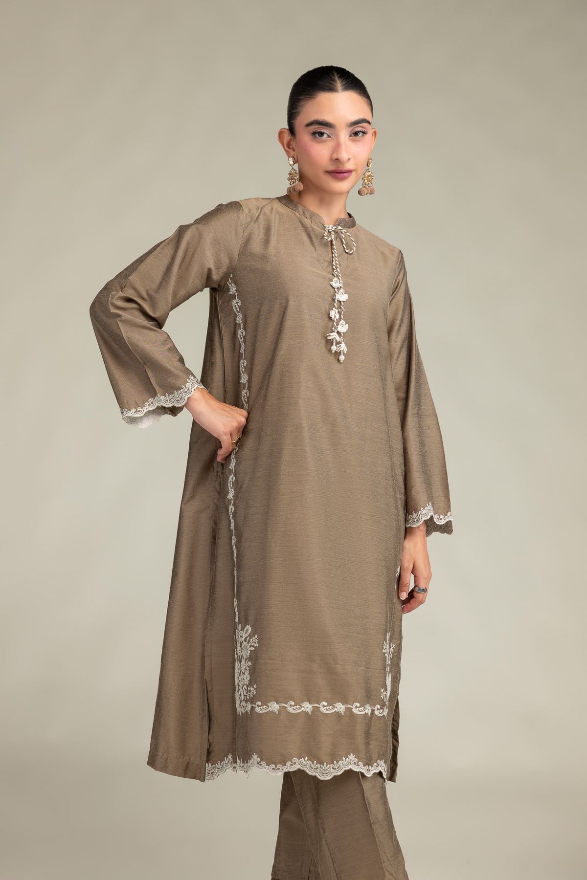 Printed Raw Silk Raw Silk Kurta - 2-26-306-A-D1-VG