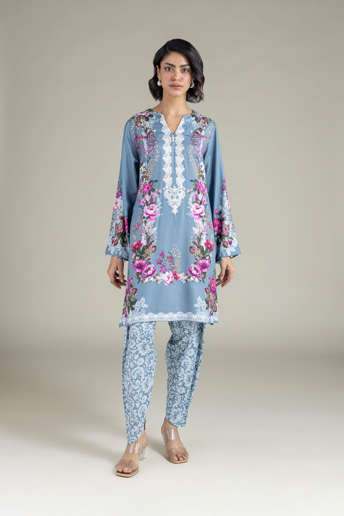 Printed Marina Paisley Shalwar - 25-10-11E6-03TA-VG