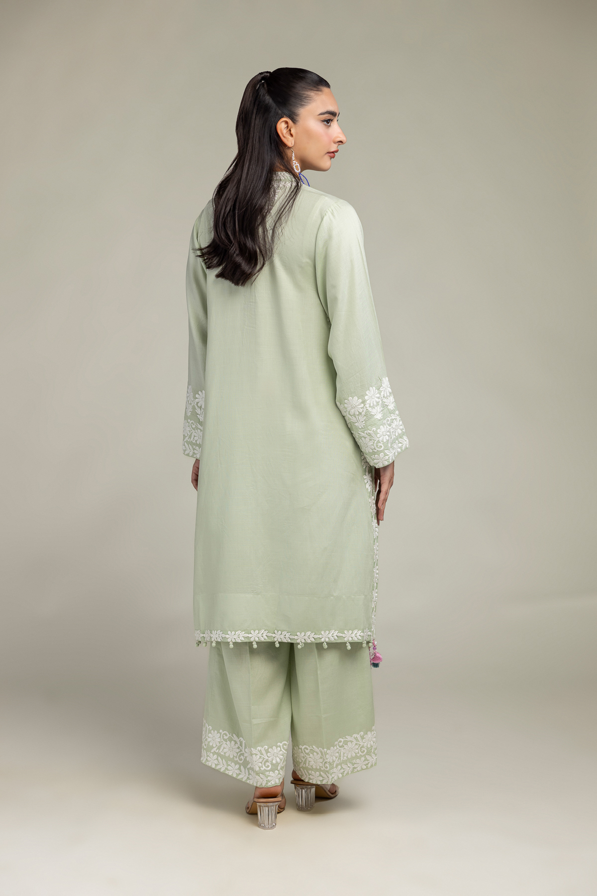 Embroidered Raw Silk Floral Silk Kurta - 1-26-102-A-F-VG