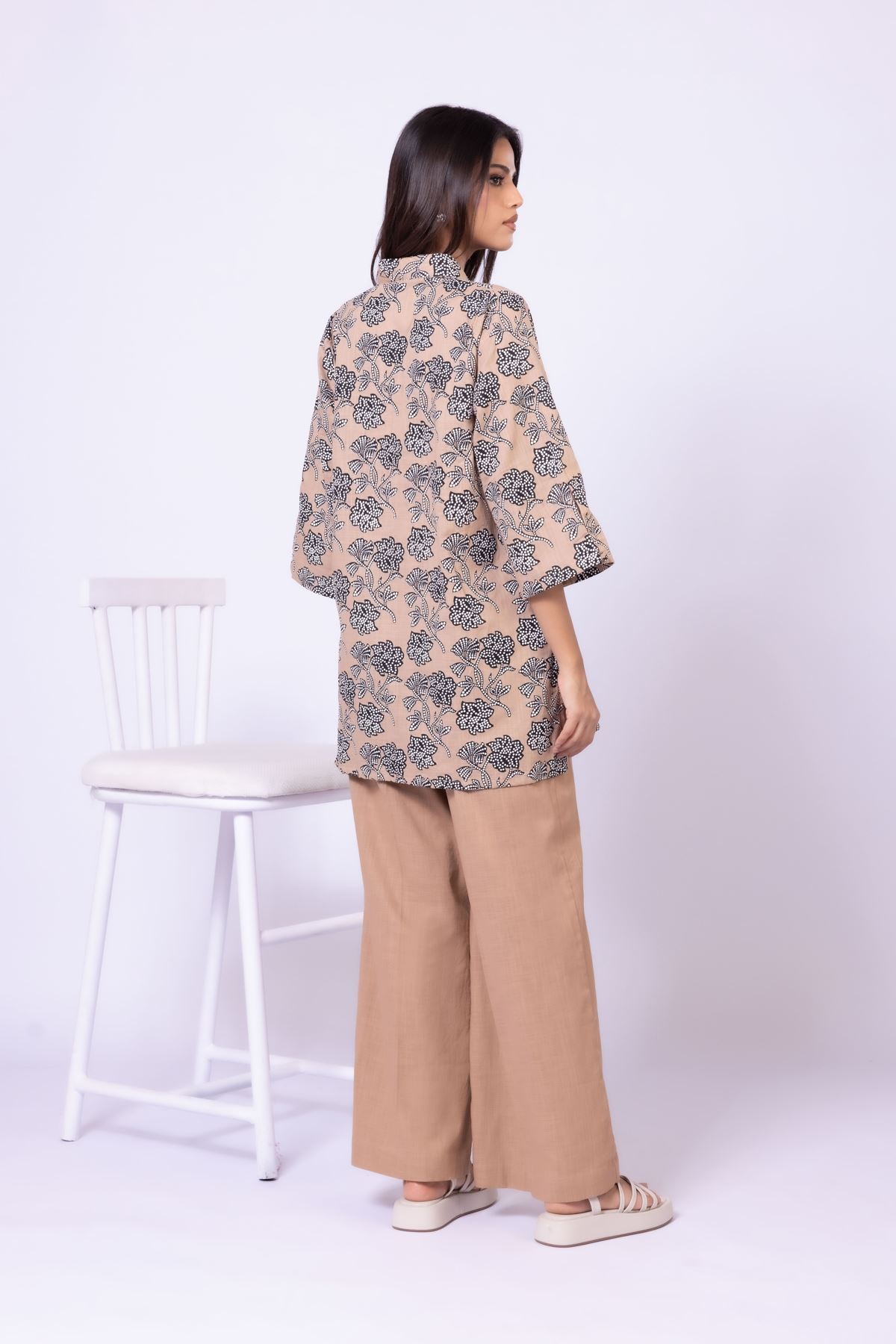 Printed Heavy Textured Cotton Kurta - 25-10-12E10-09TB-VG