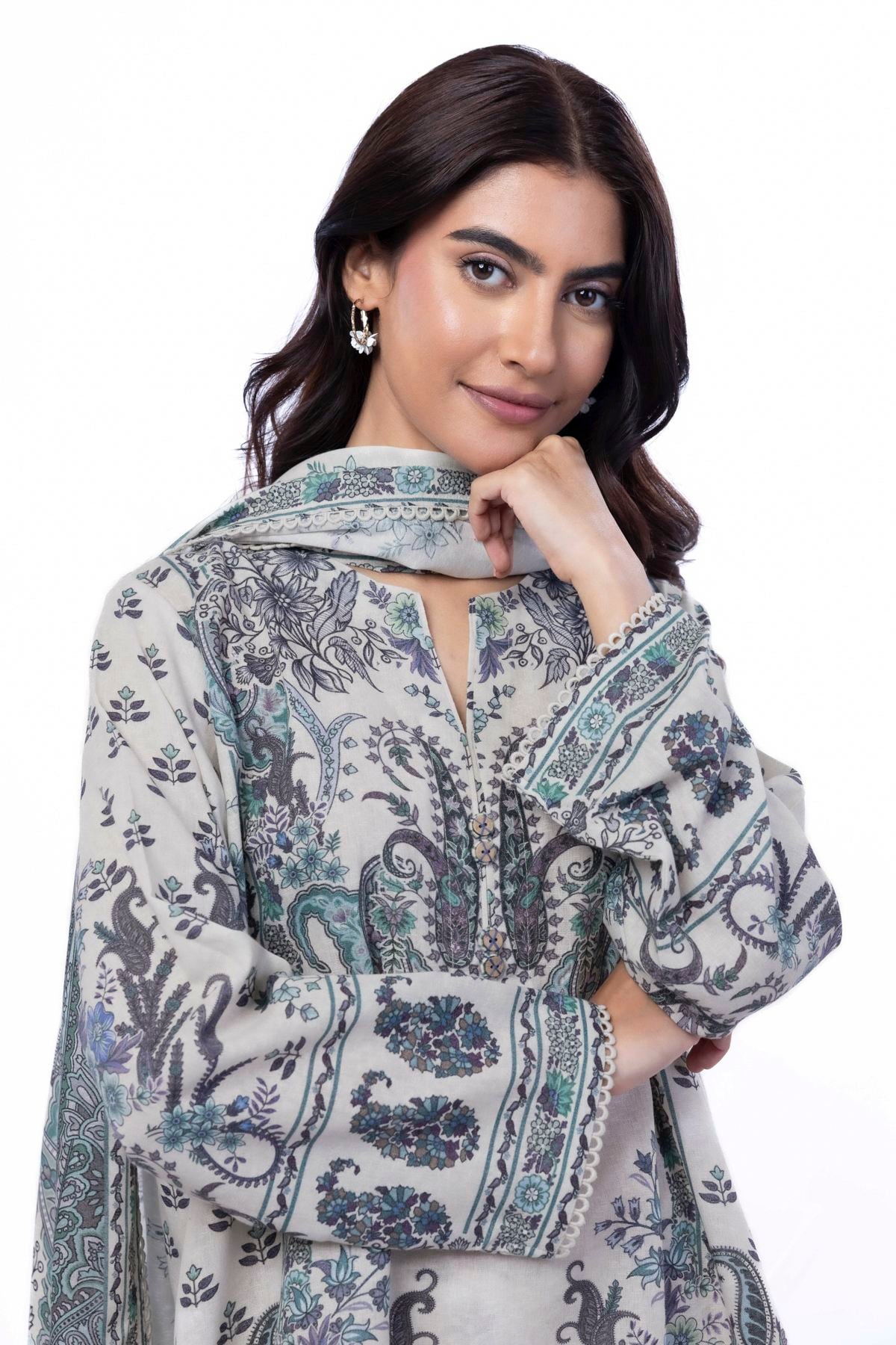 Printed Karandi Tailored 3 Piece - 1-26-101-A-C-VG