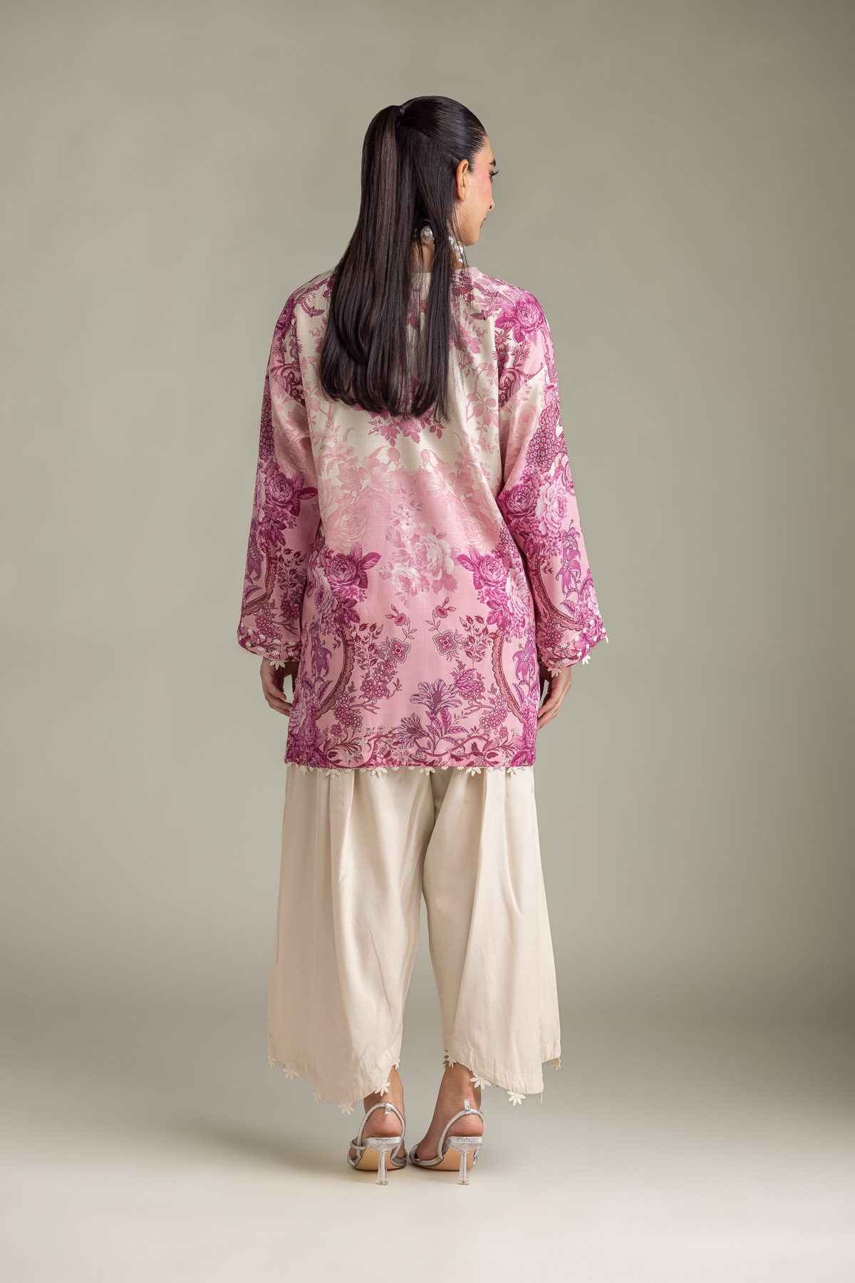 Printed Raw Silk Floral Silk Kurta - 2-26-202-A-D-VG