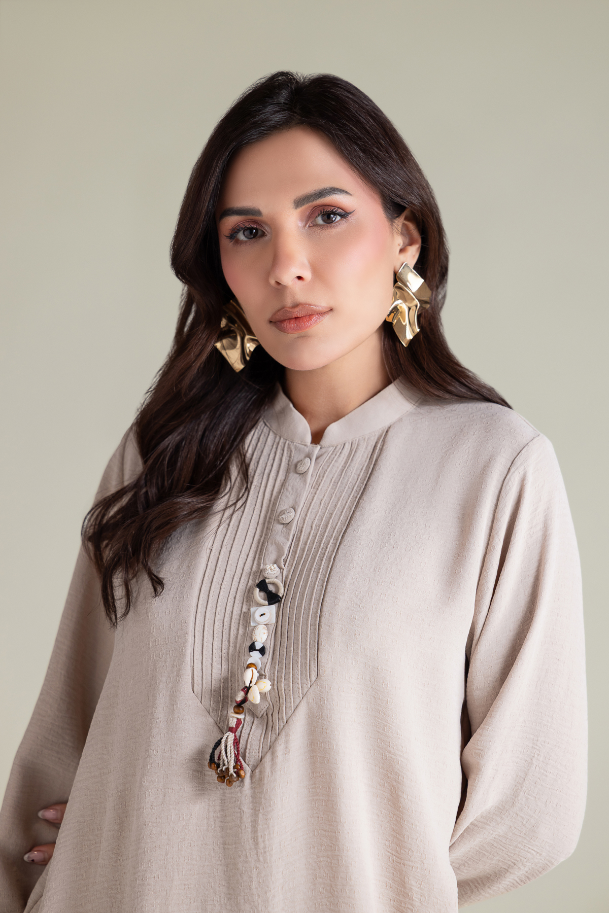 Dyed Textured Georgette Short Georgette Kurta - T-A22-26-118FD2-VG