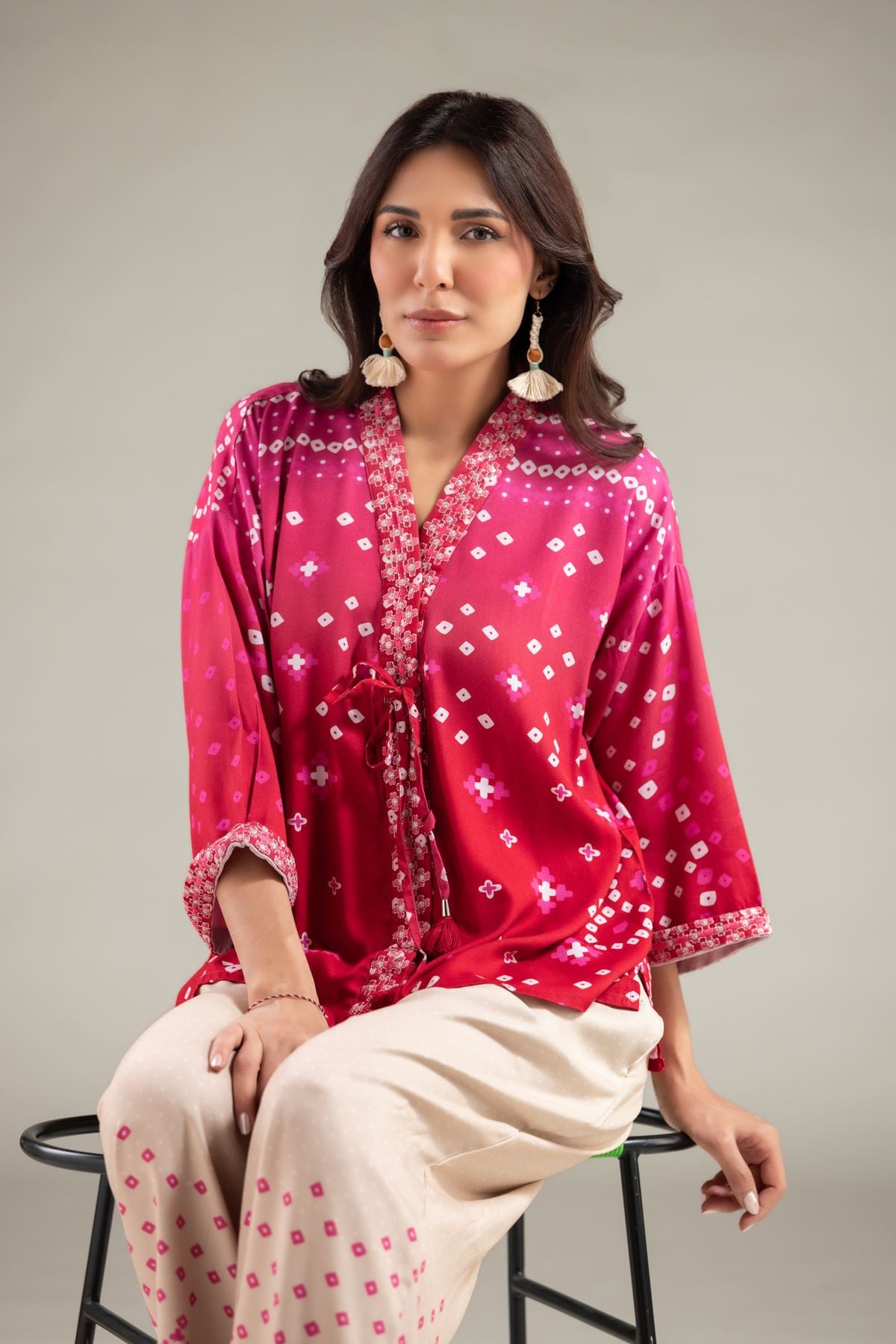 Embroidered Viscose Crepe Tunic - 6-26-101-A-F-VG