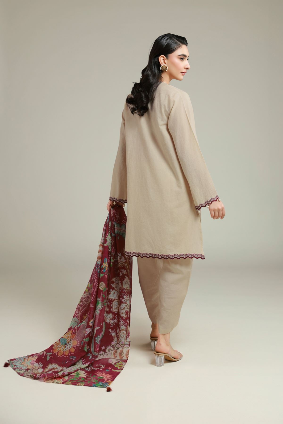 Embroidered Cambric Fabrics 3 Piece - 1001940164