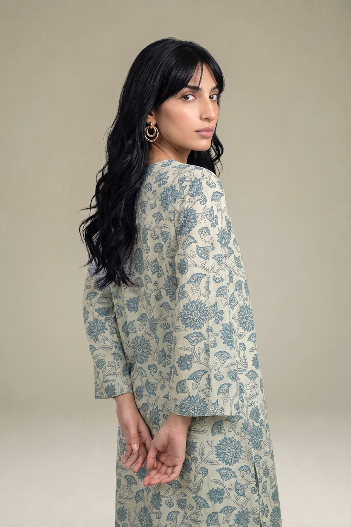 Printed Light Khaddar Floral Printed Kurta - 2-26-202-A-D-VG