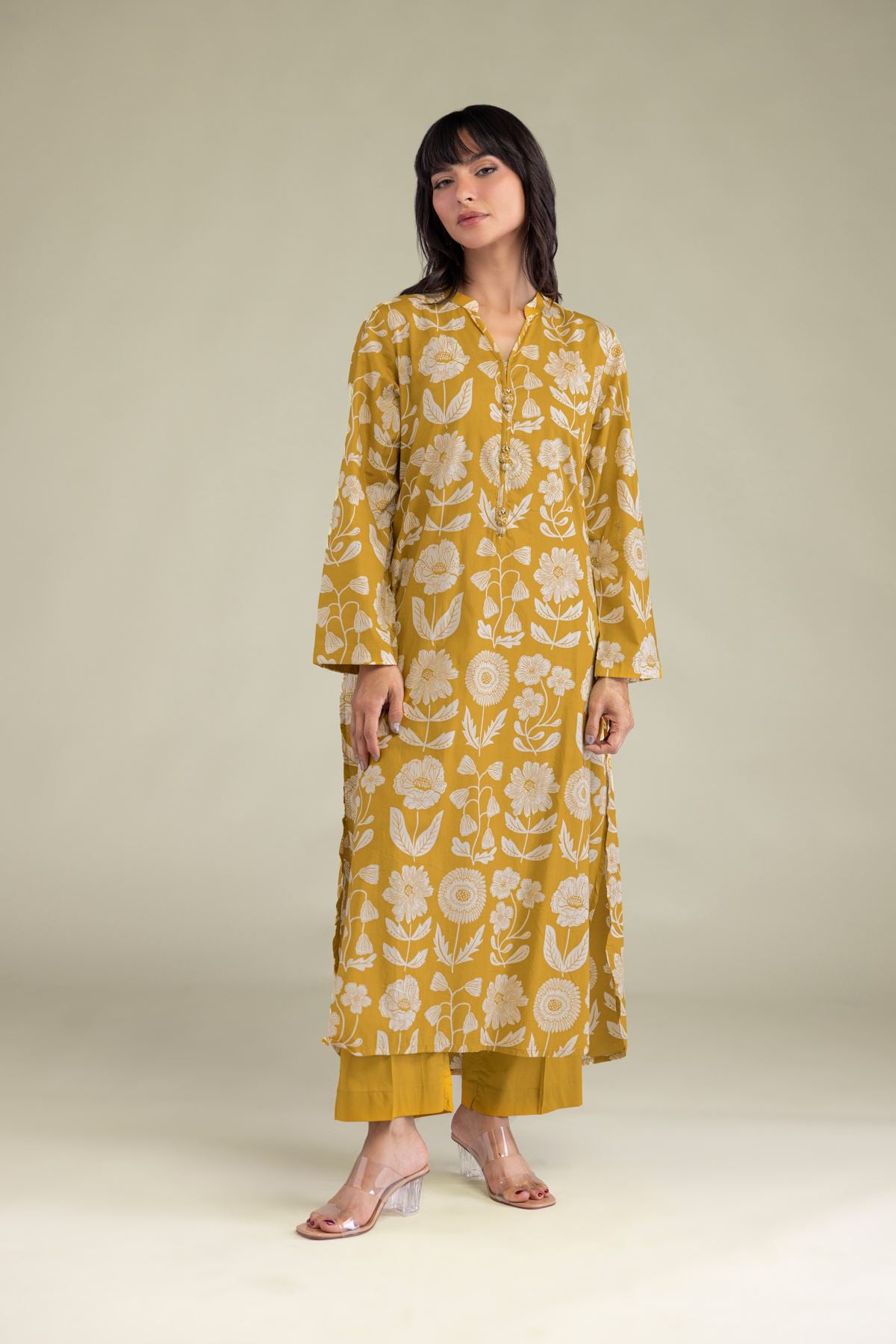 Dyed Cambric Solid Mustard Pants - 25-10-12E7-05TB-VG