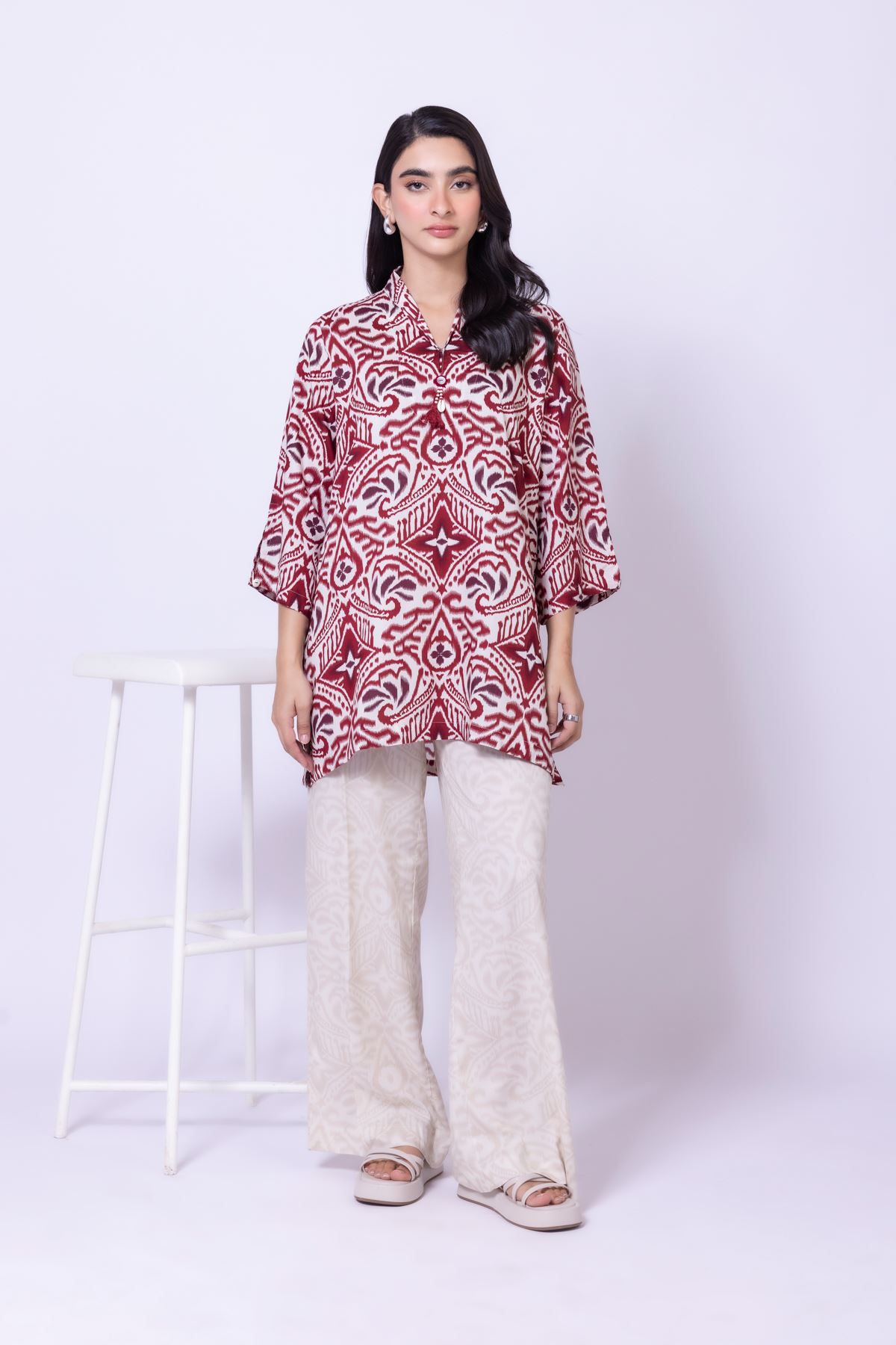 Printed Viscose Silk Pants - 25-09-10E1-03TA-VG