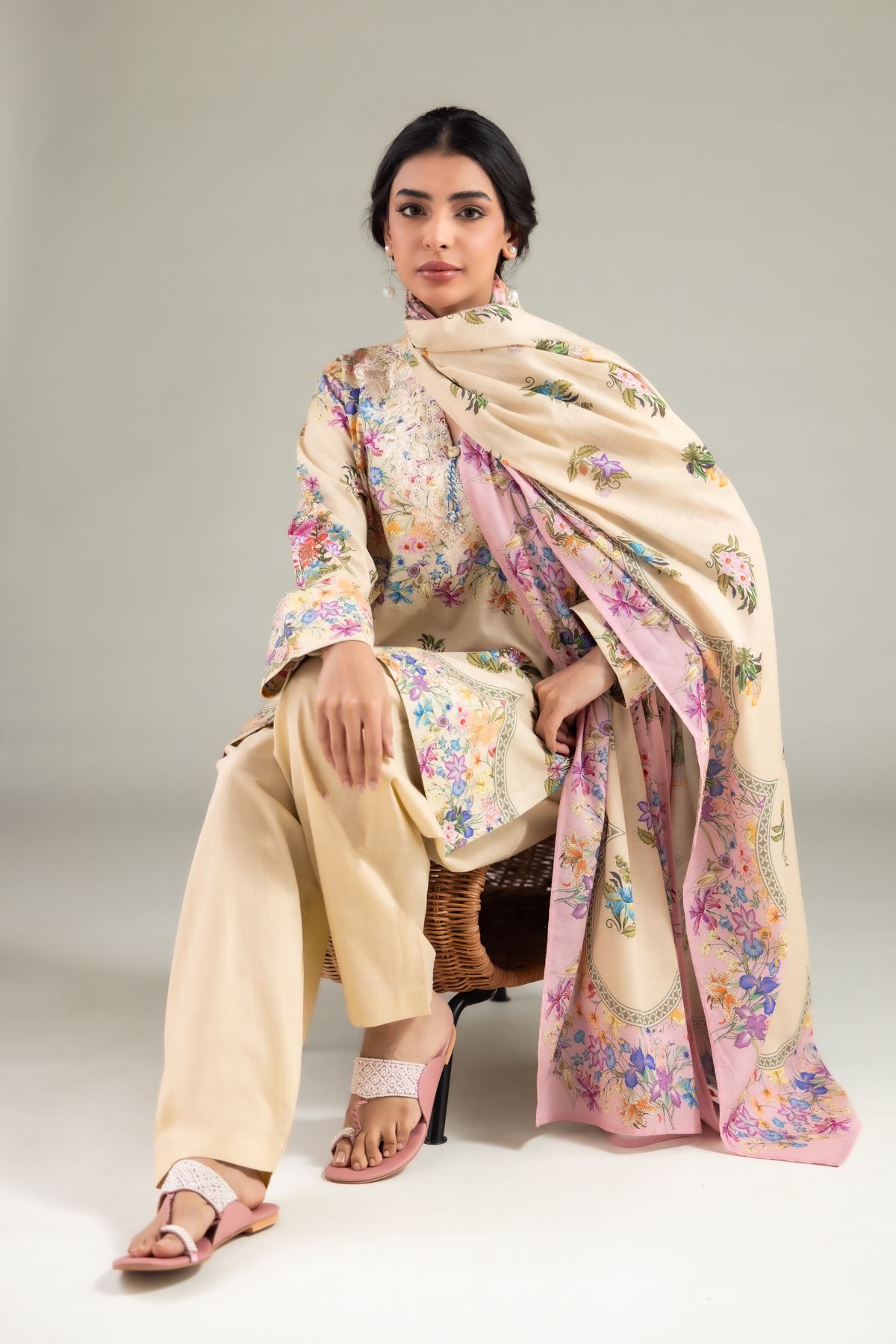 Printed Textured Lawn Dupatta - 1-26-130-C-C-VG