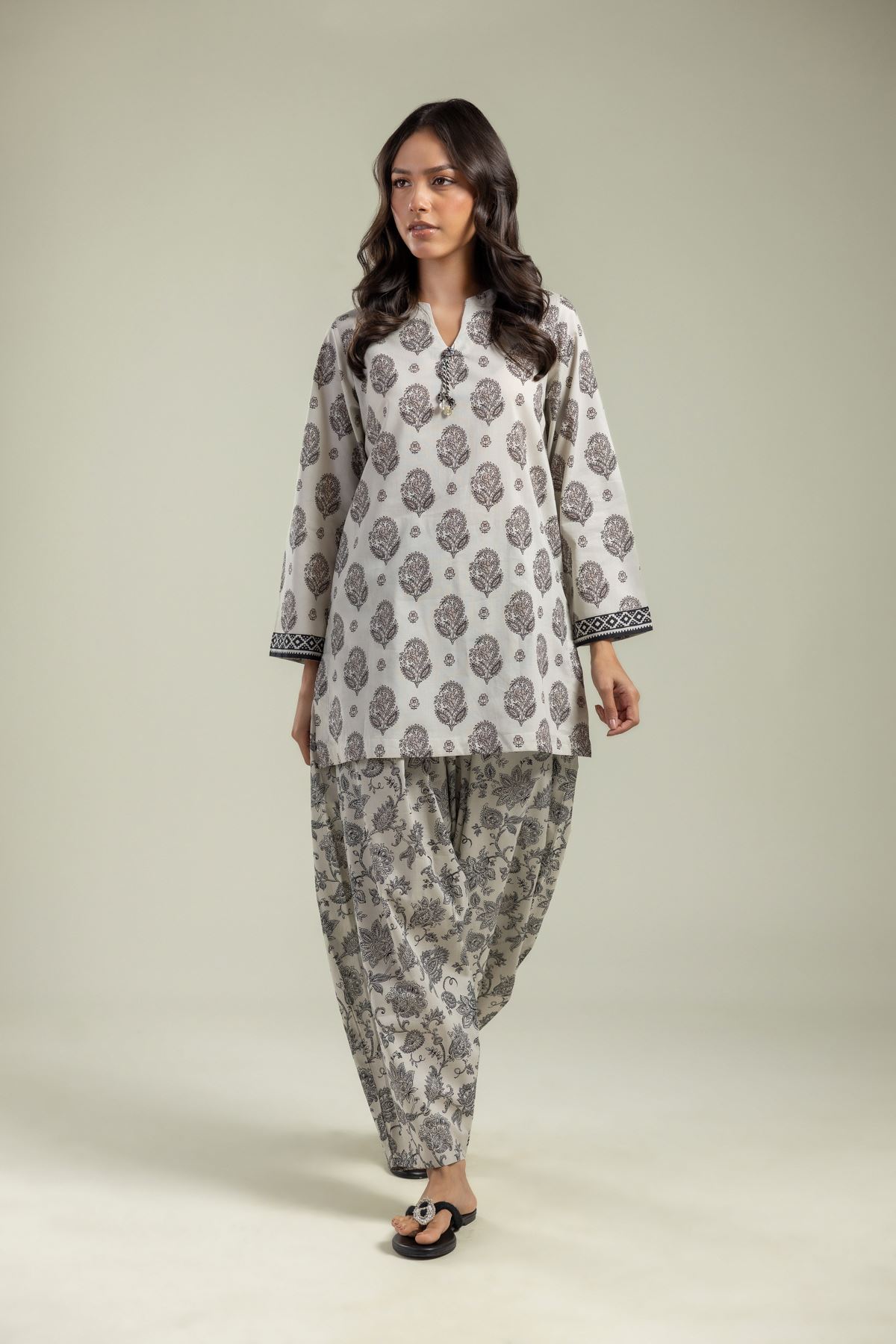 Printed Cambric Short Cambric Kurta - 1-26-208-A-E1-VG