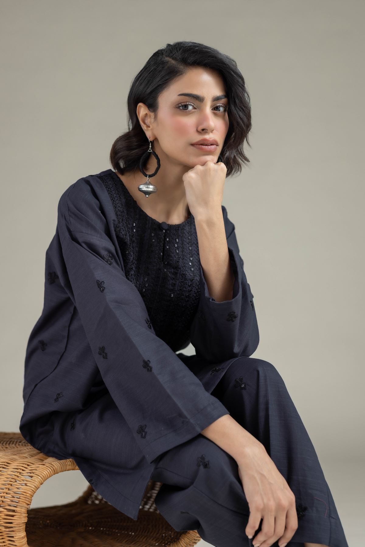 Embroidered Khaddar Kurta - 25-09-9S1-04TA-VG