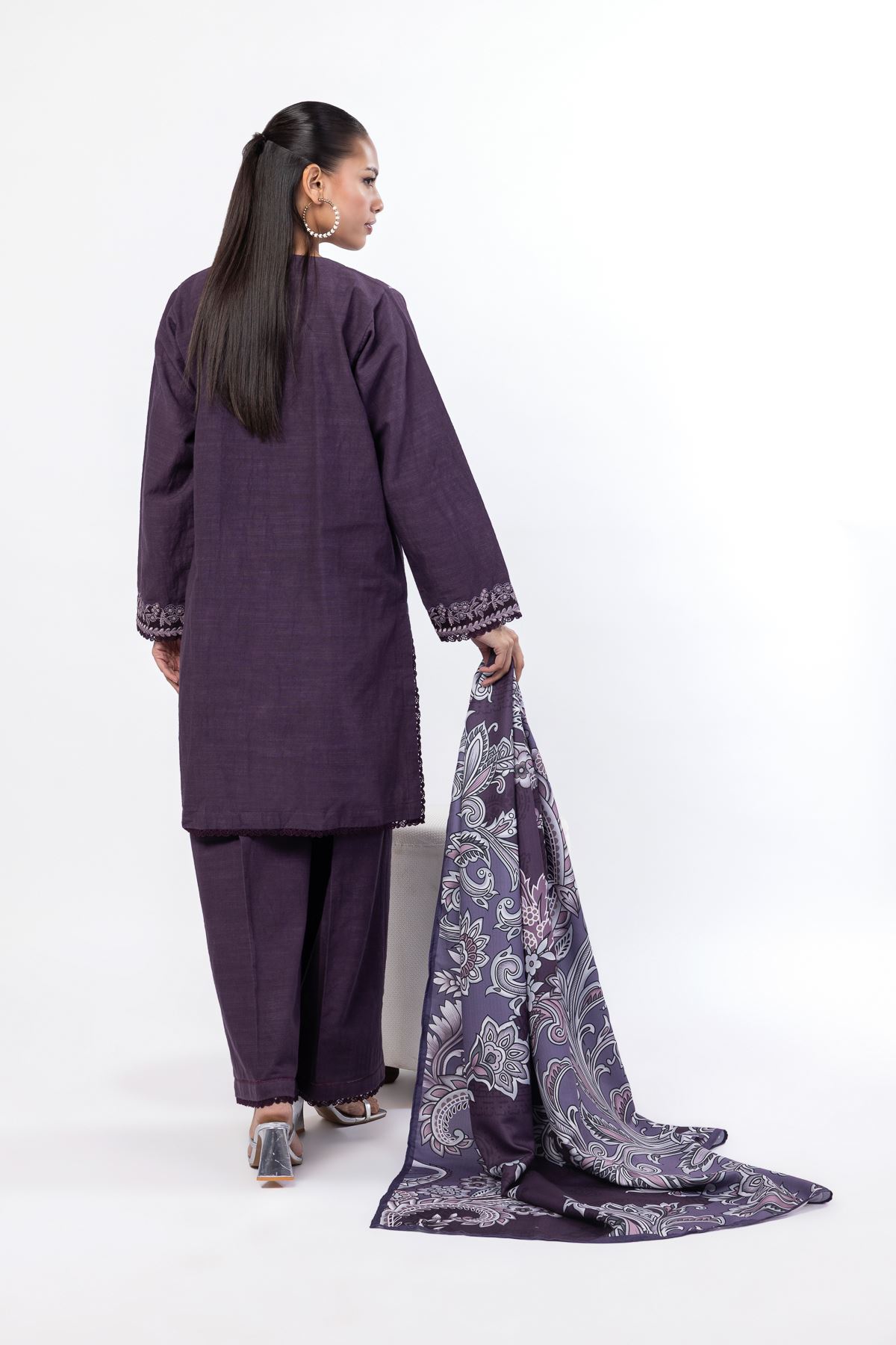 Embroidered Khaddar Tailored 3 Piece - CV05AST-VG