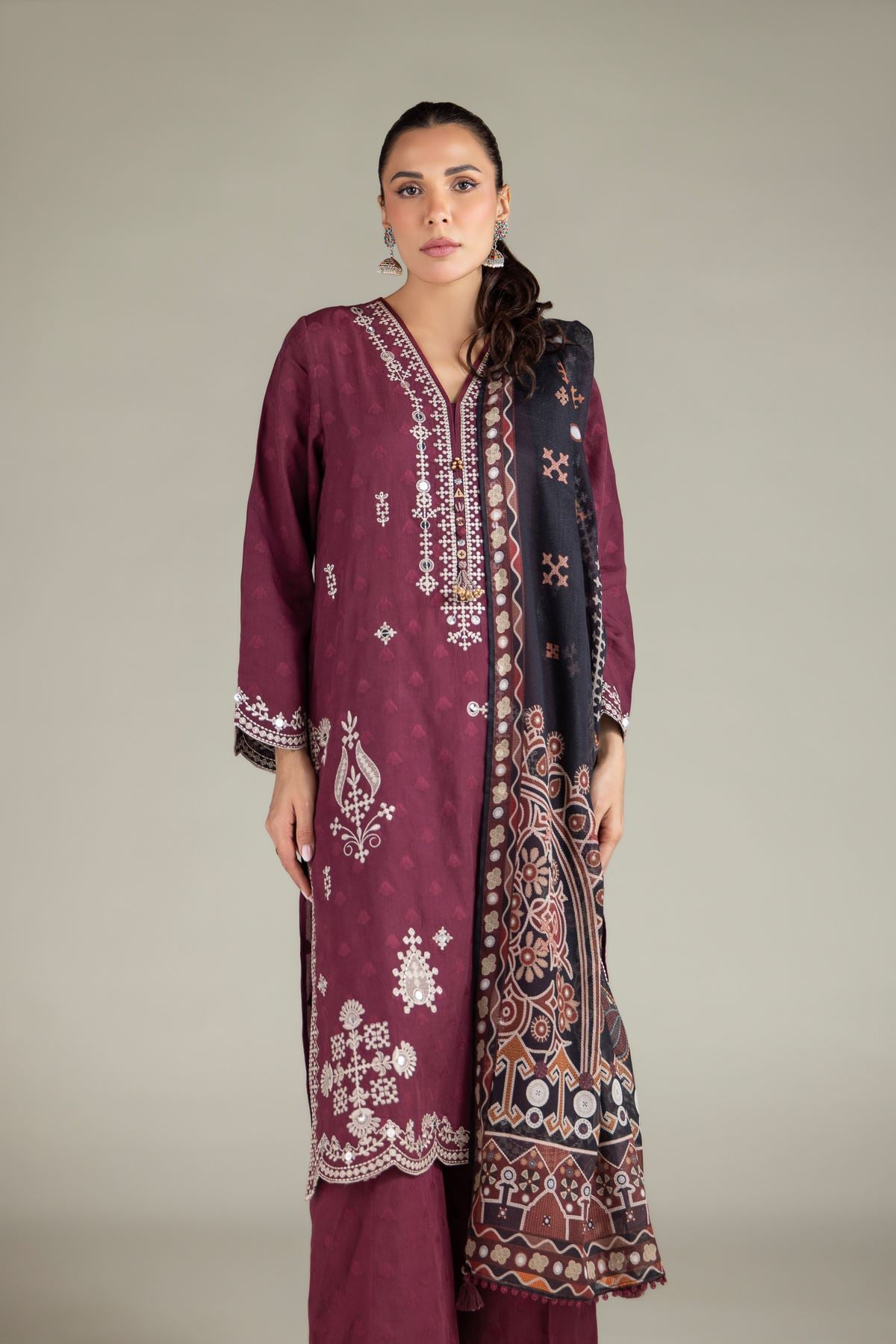 Embroidered Broshia Tailored 3-Piece Outfit - R-1-26-137-B-D-VG