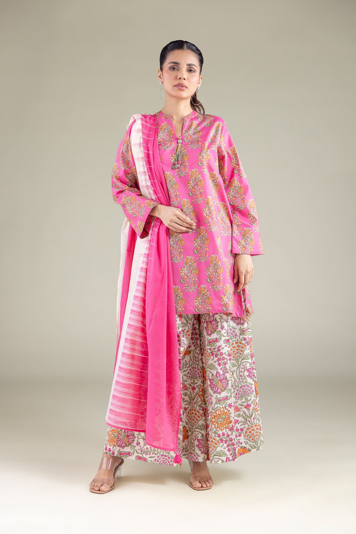 Printed Lawn Summer Solid Dupatta - 1-26-119-C-E-VG