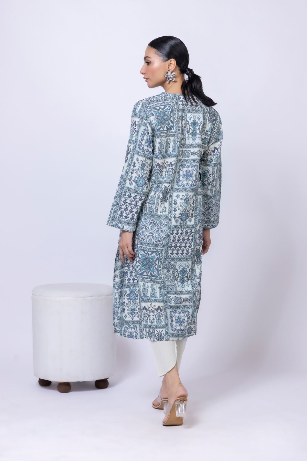 Printed Cotton Dobby Kurta - 25-07-7E9-02TA-VG