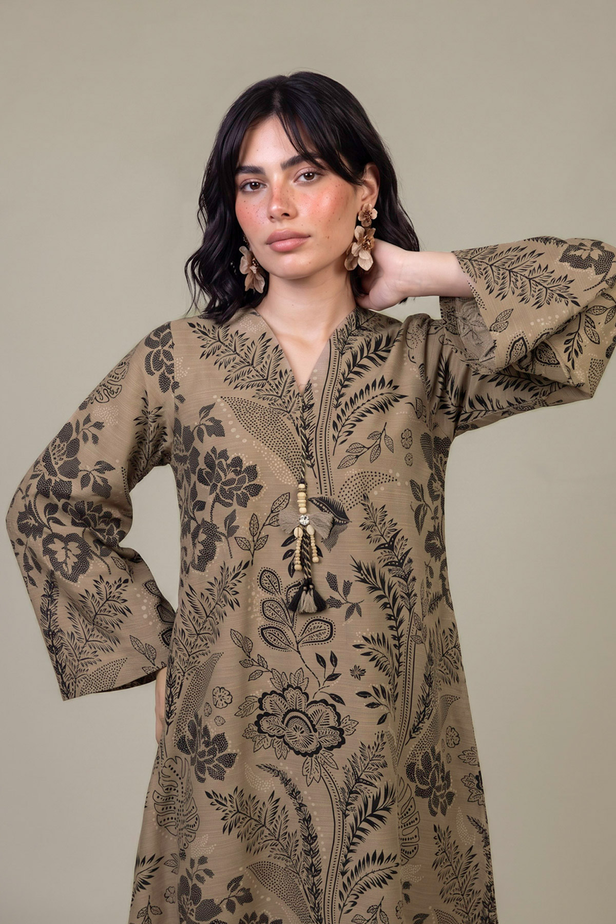 Printed Light Khaddar Tailored 2-Piece Set - 2-26-308-A-G1-VG