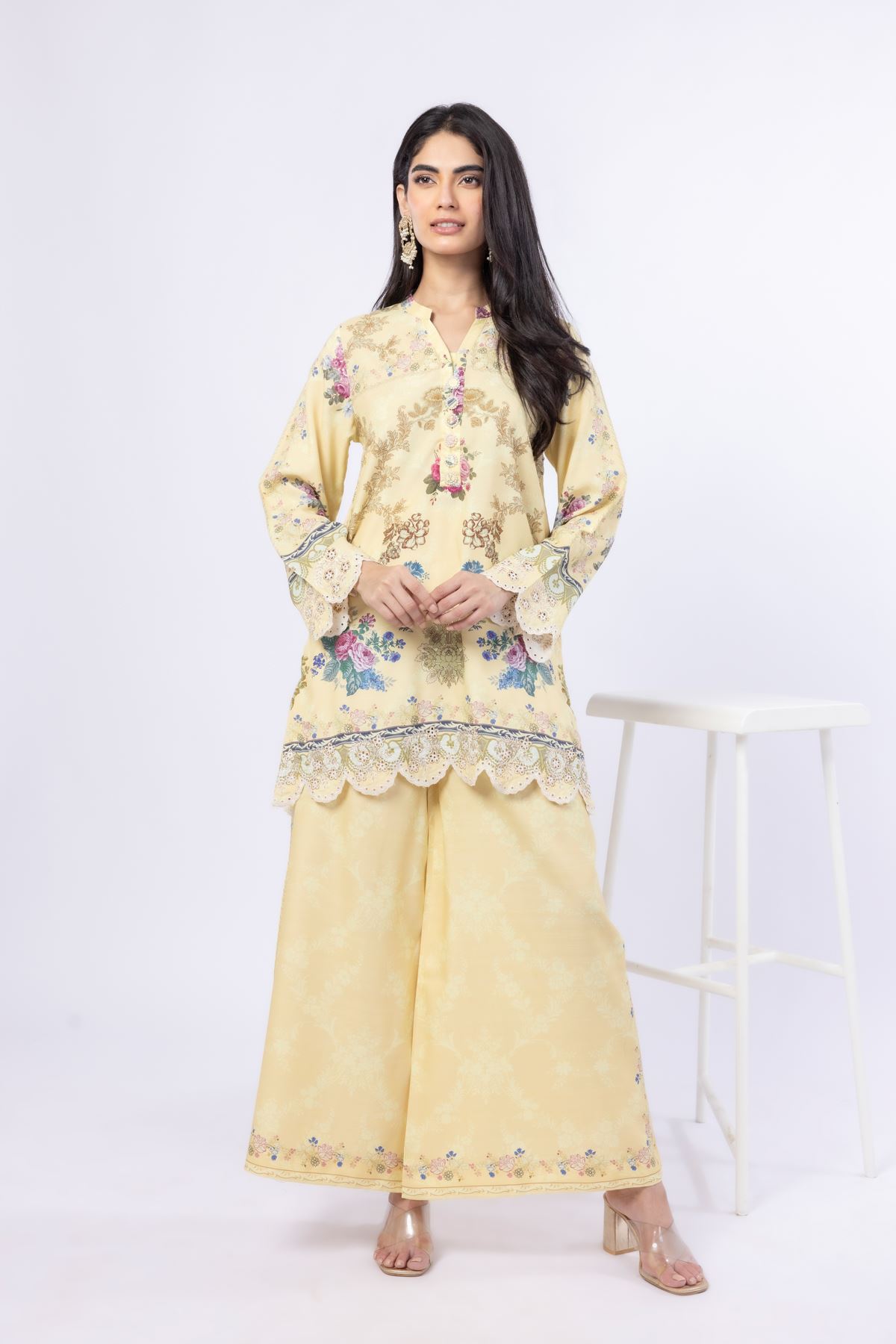 Embroidered Russian Raw Silk Kurta - 25-09-9S3-05TB-VG