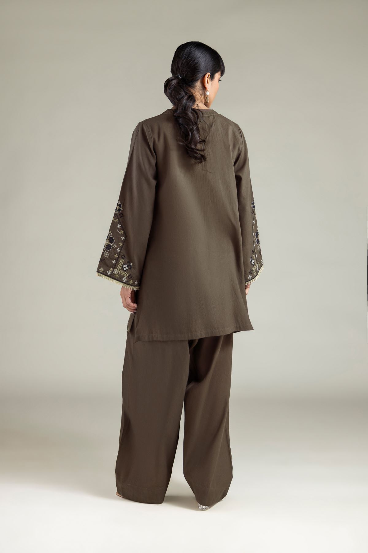 Embroidered Cambric 2-Piece Tailored Dress - T-A22-26-218FH1-VG