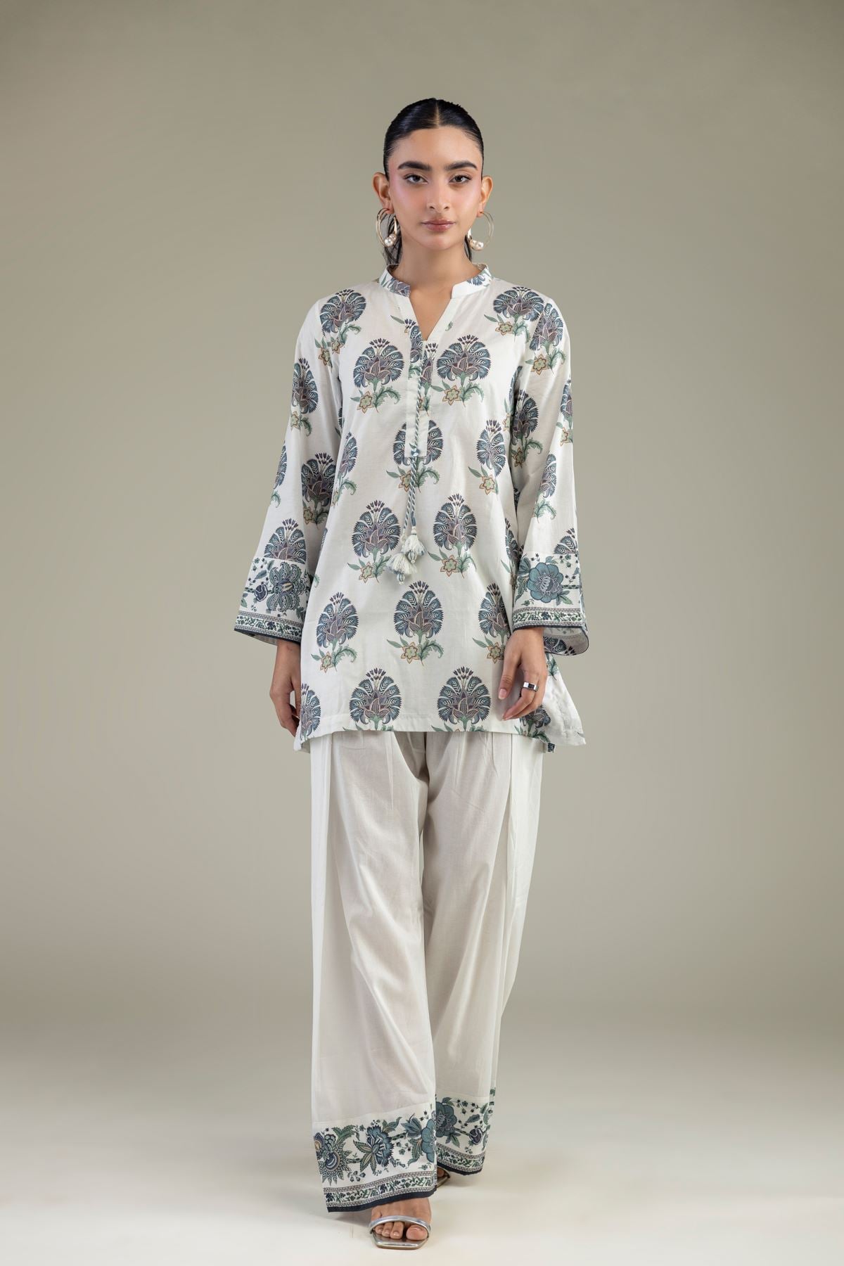 Printed Cambric Floral Cambric Shalwar - 1-26-250-B-H1-VG