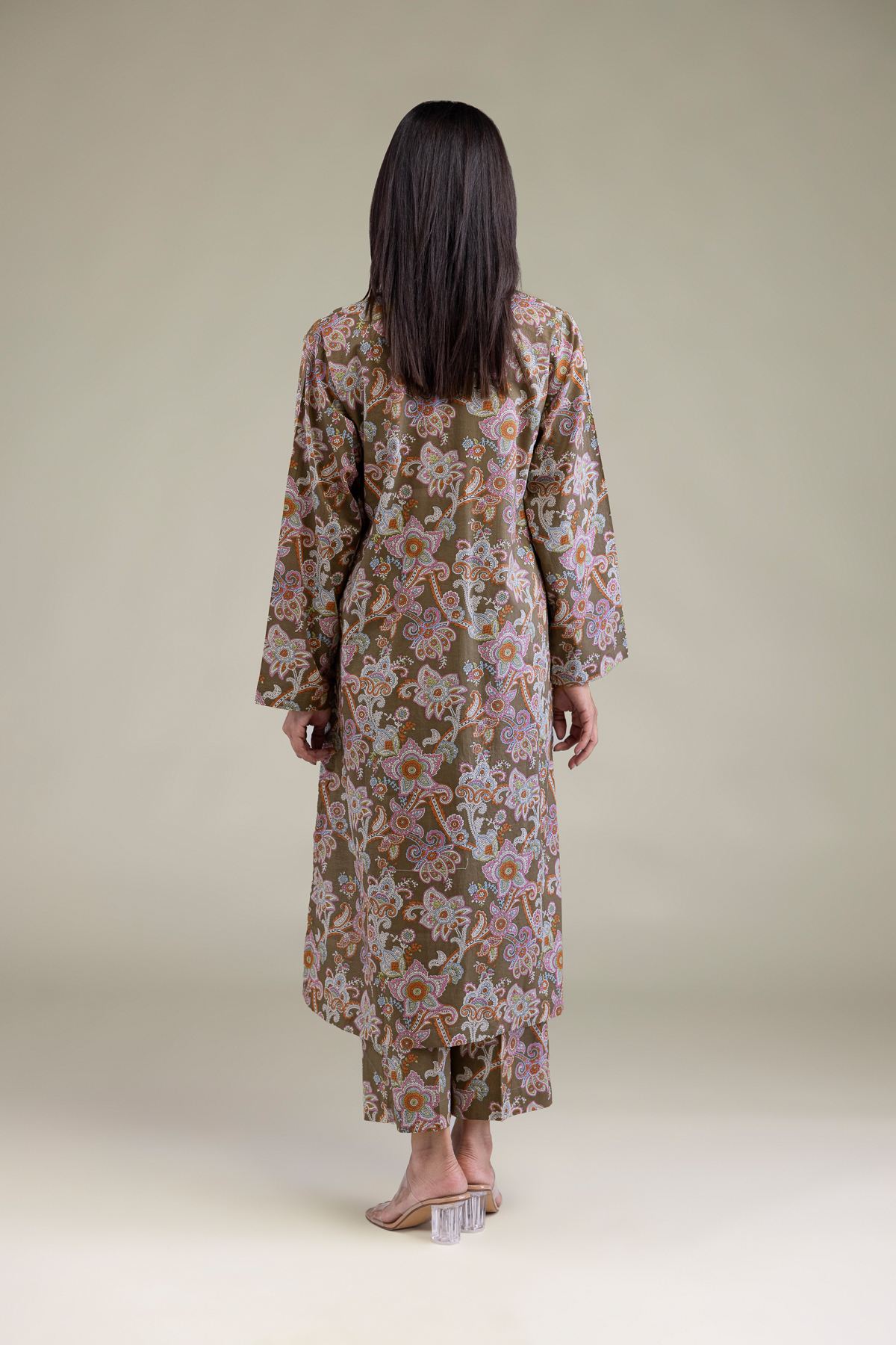 Printed Cambric Brown Cambric Kurta - 25-10-12E1-06BA-VG