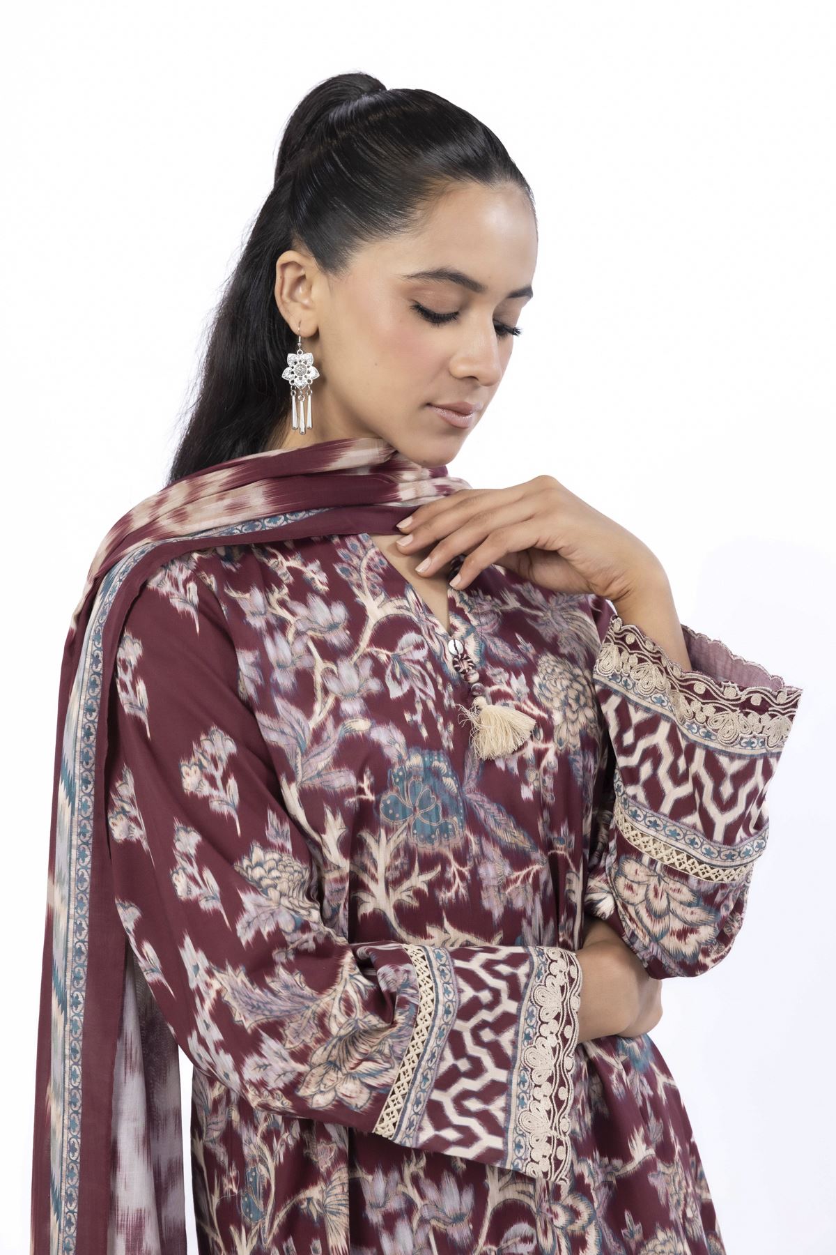 Embroidered Cambric Fabrics 3 Piece - CA02A-VG