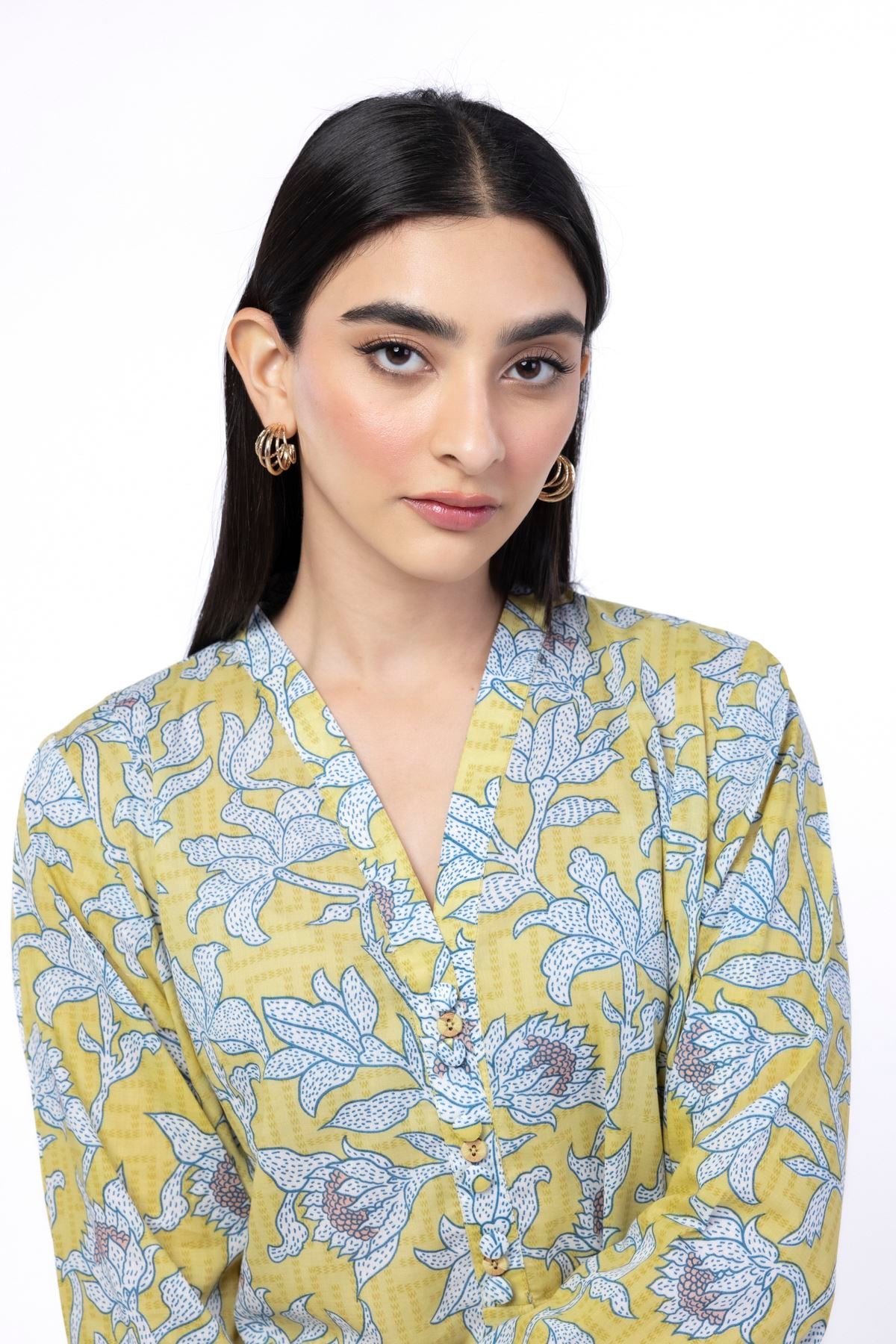Printed Lawn Fabrics 2 Piece | Top and Bottom - A33-26-106FG-VG