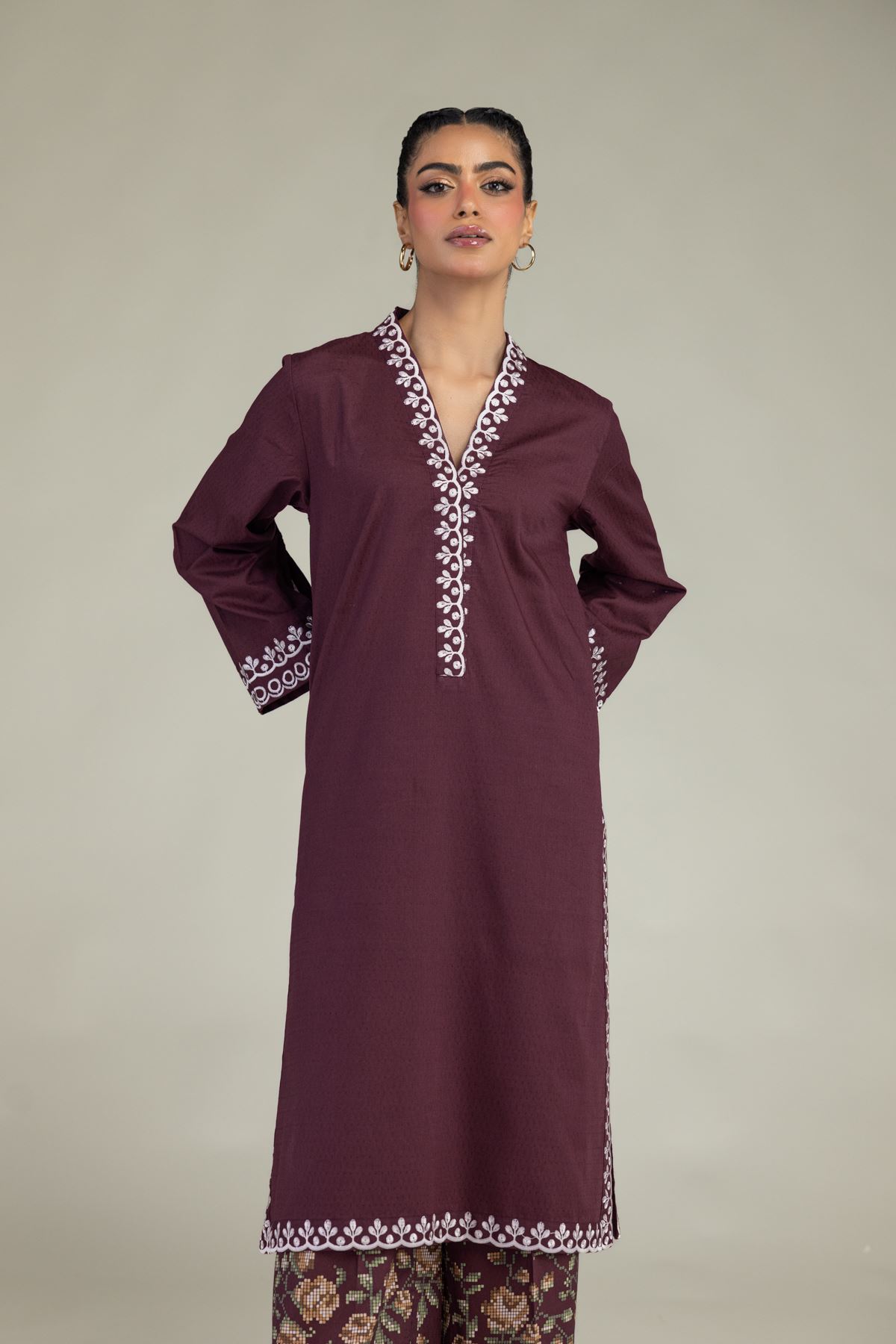 Embroidered Cotton Dobby Cotton Dobby Kurta - 1-26-226-A-I1-VG