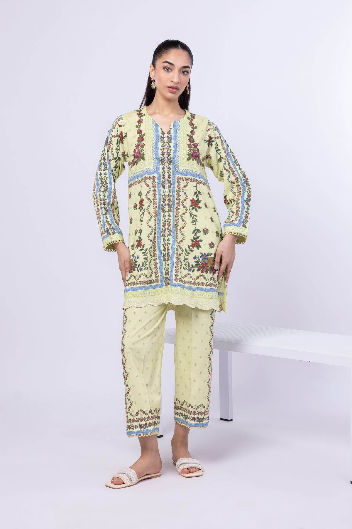 Printed Cotton Viscose Pants - 25-04EX15-12BA-VG