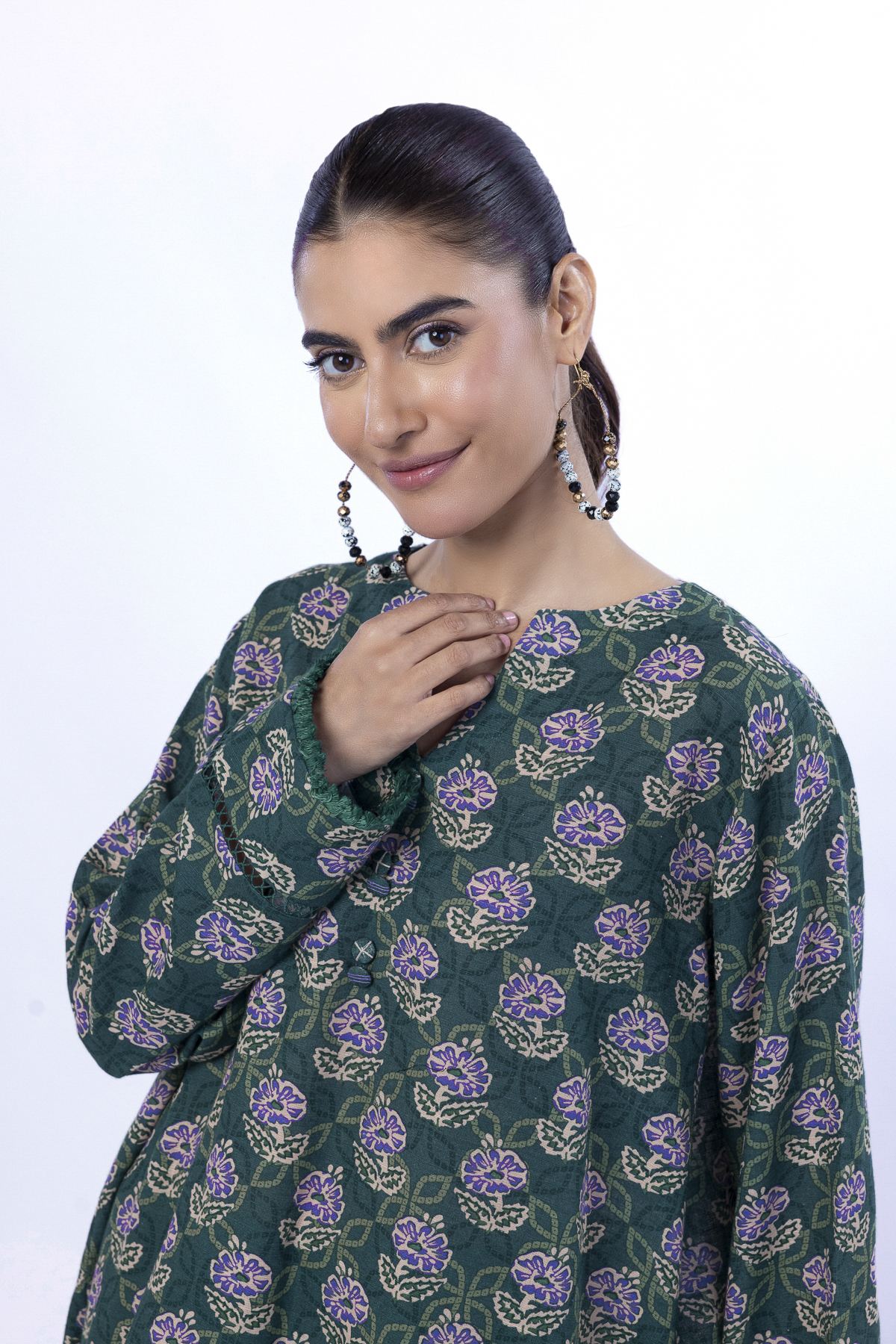 Printed Khaddar Tailored 2 Piece | Top and Bottom - KN31AST-VG
