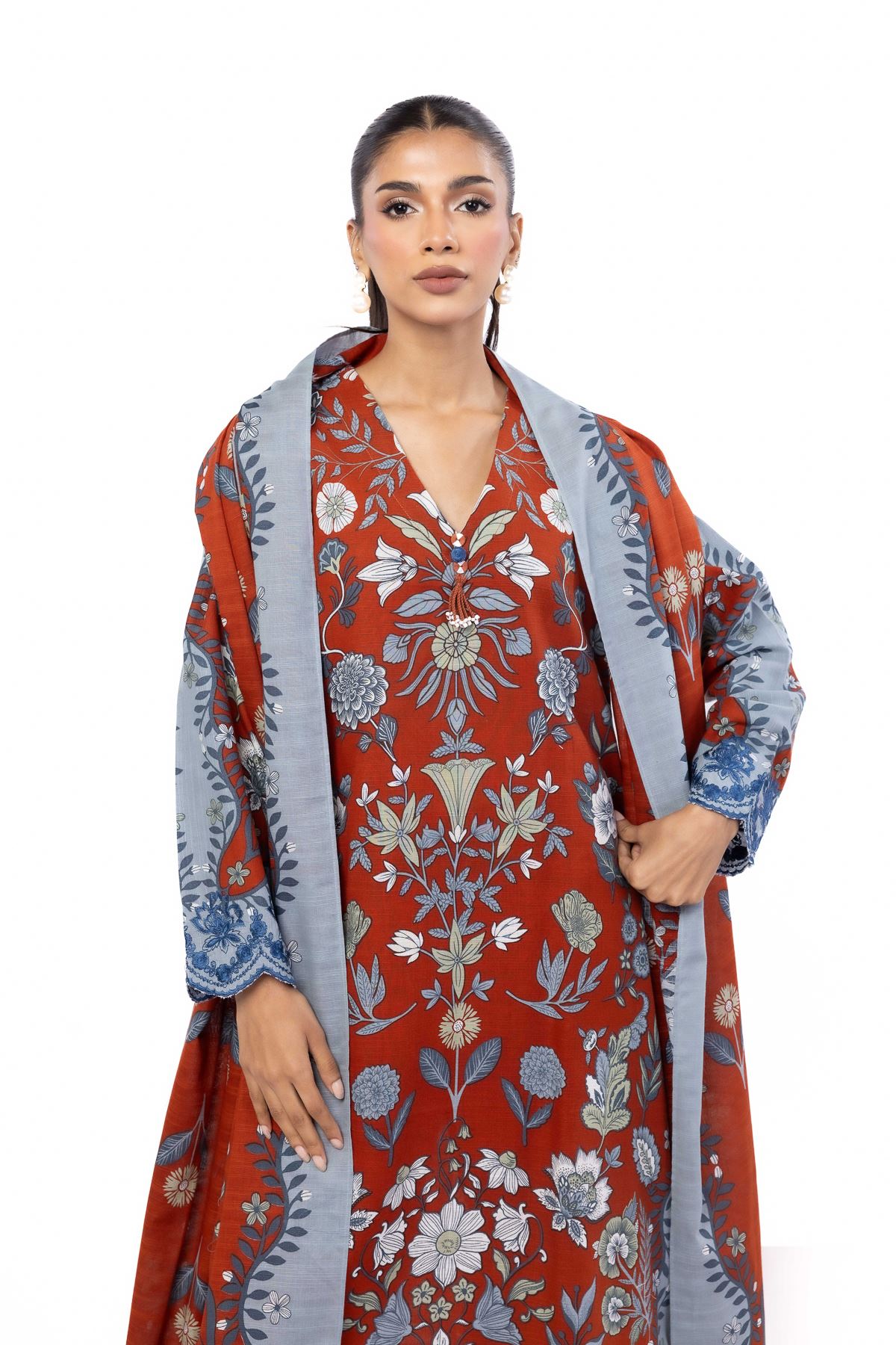 Embroidered Khaddar Fabrics 3 Piece - A22-26-102FG1-VG