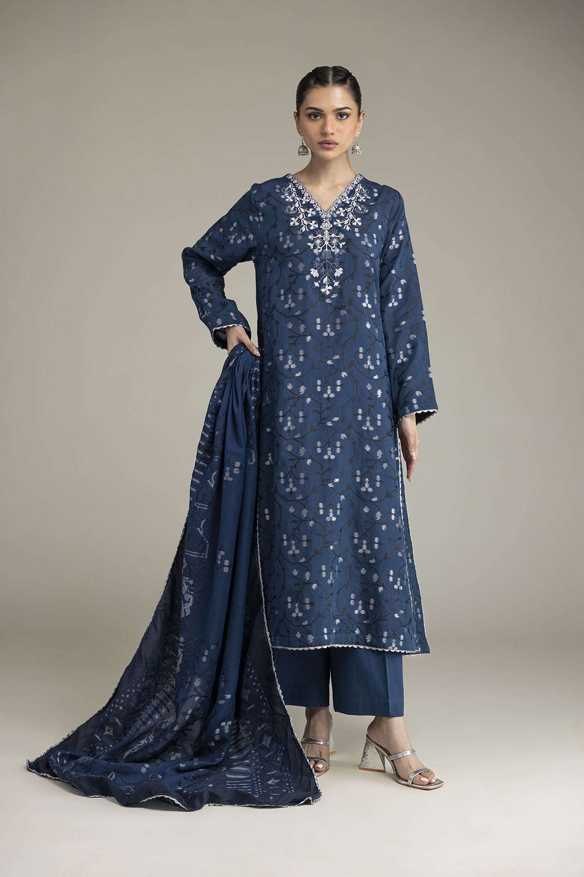 Embroidered Jacquard Tailored 3-piece Jacquard - 1-26-102-A-F-VG