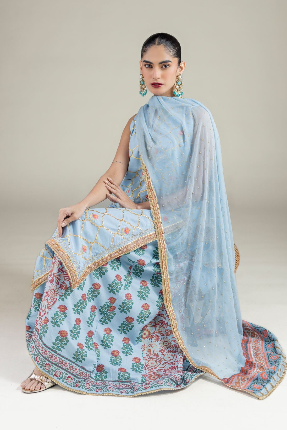 Embroidered Raw Silk Kurta - 25-10-12E9-02TA-VG