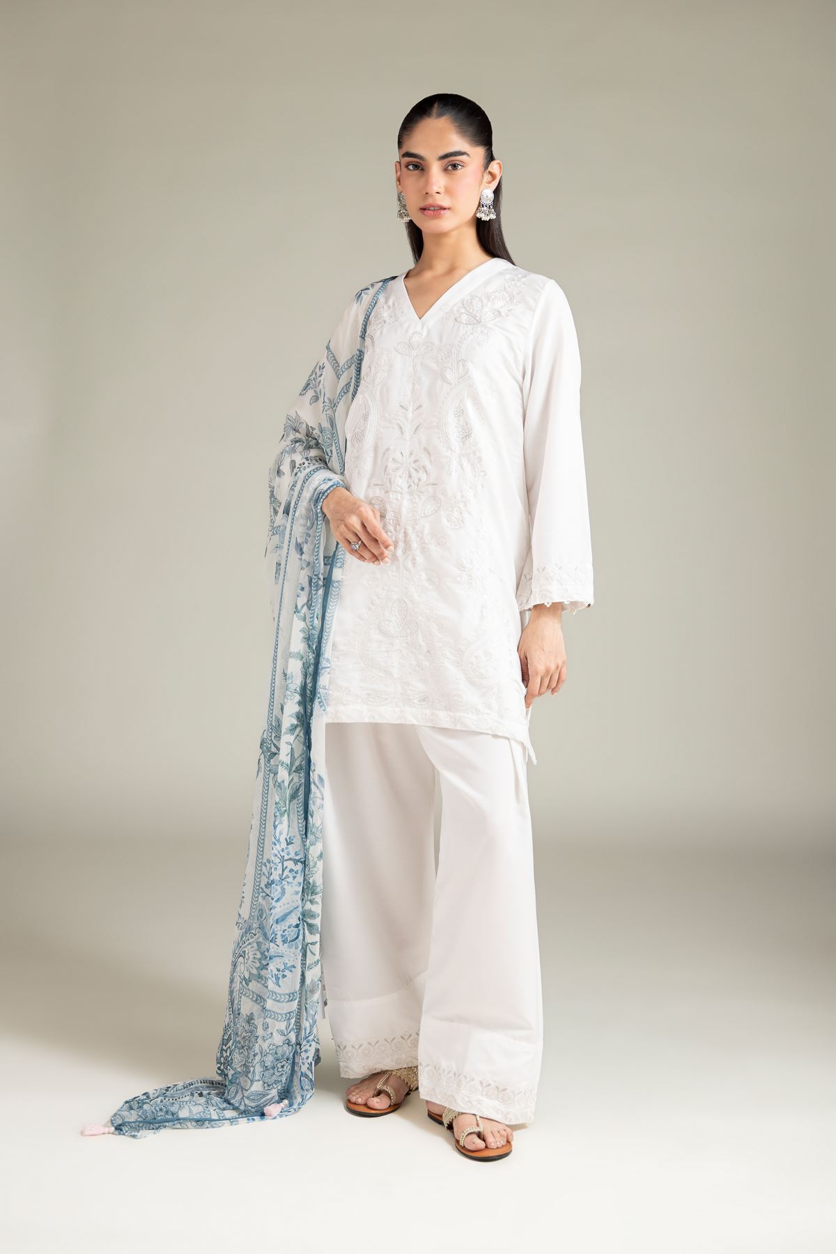 Embroidered Blended Cambric Shalwar - 1-26-126-A-E-VG
