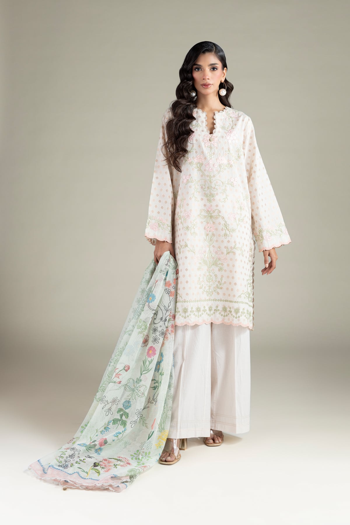 Embroidered Jacquard Tailored 3 Piece - T-A22-26-108FI-VG
