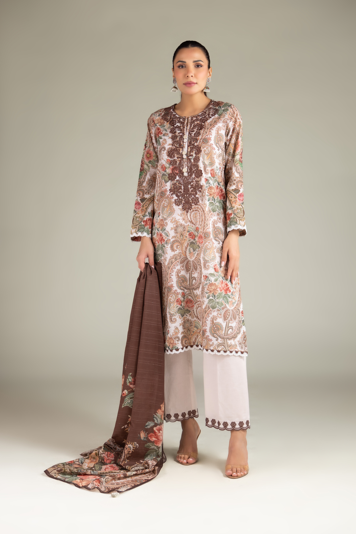 Embroidered Mesuri Mesuri 3-Piece Tailored - T-A22-26-123FF2-VG