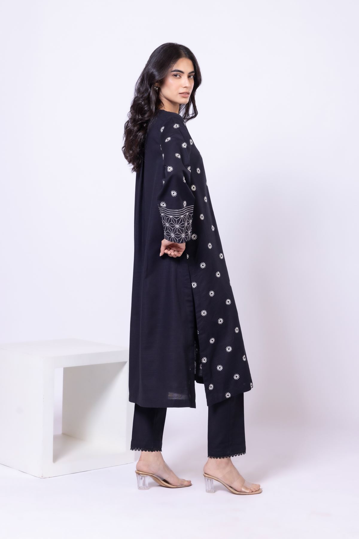 Dyed Khaddar Pants - 25-10-10E7-04TB-VG