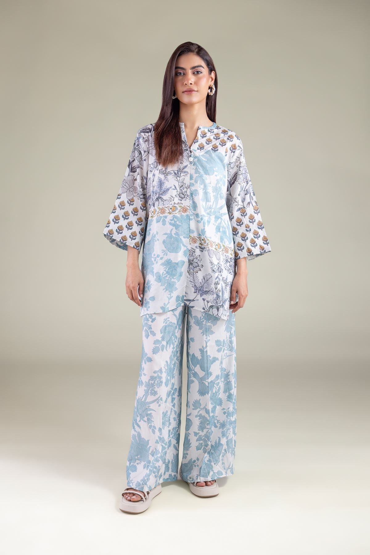 Embroidered Textured Weave Shirt - 6-26-101-A-F-VG