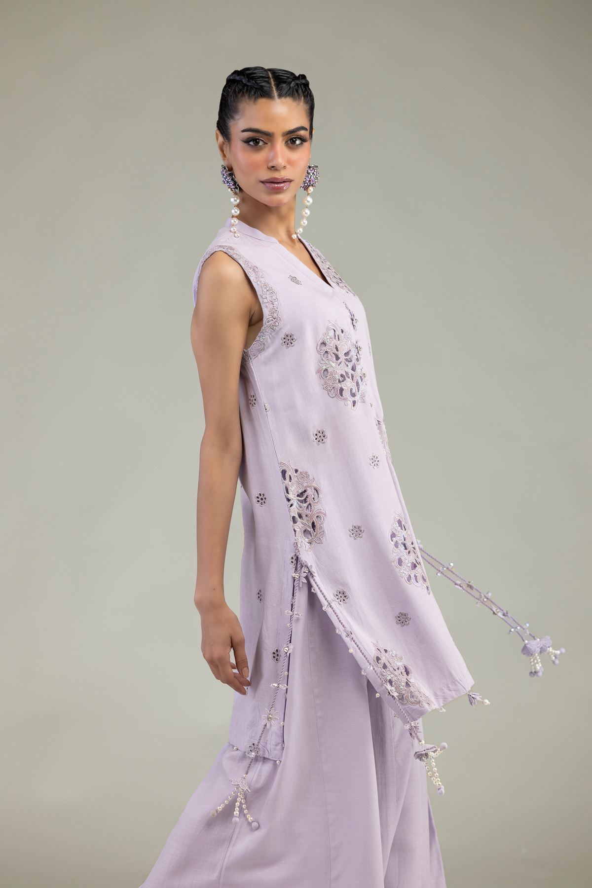 Raw Silk 3-Piece Co-ord Set - T-A11-26-118FI2-VG