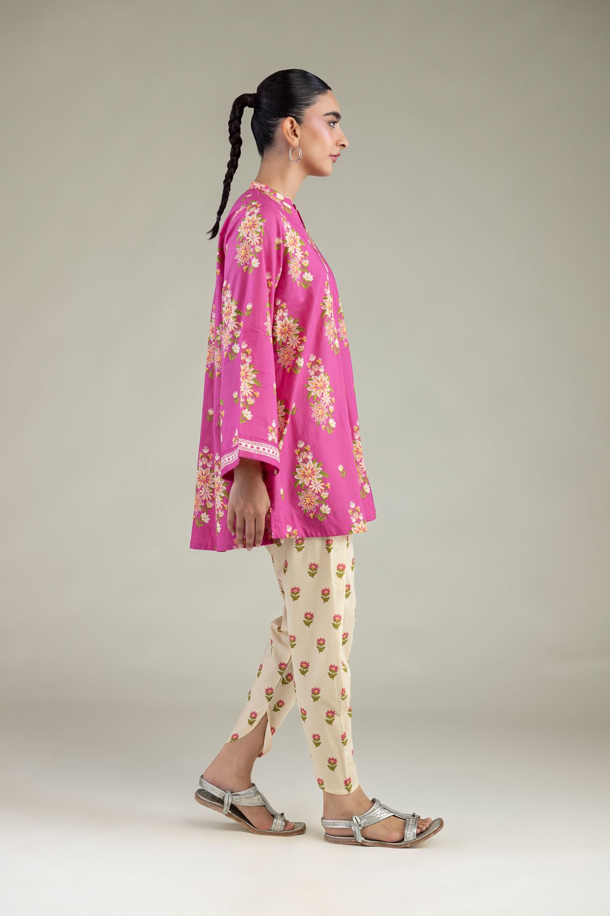 Printed Cambric Floral Cambric Shalwar - 1-26-102-A-F-VG