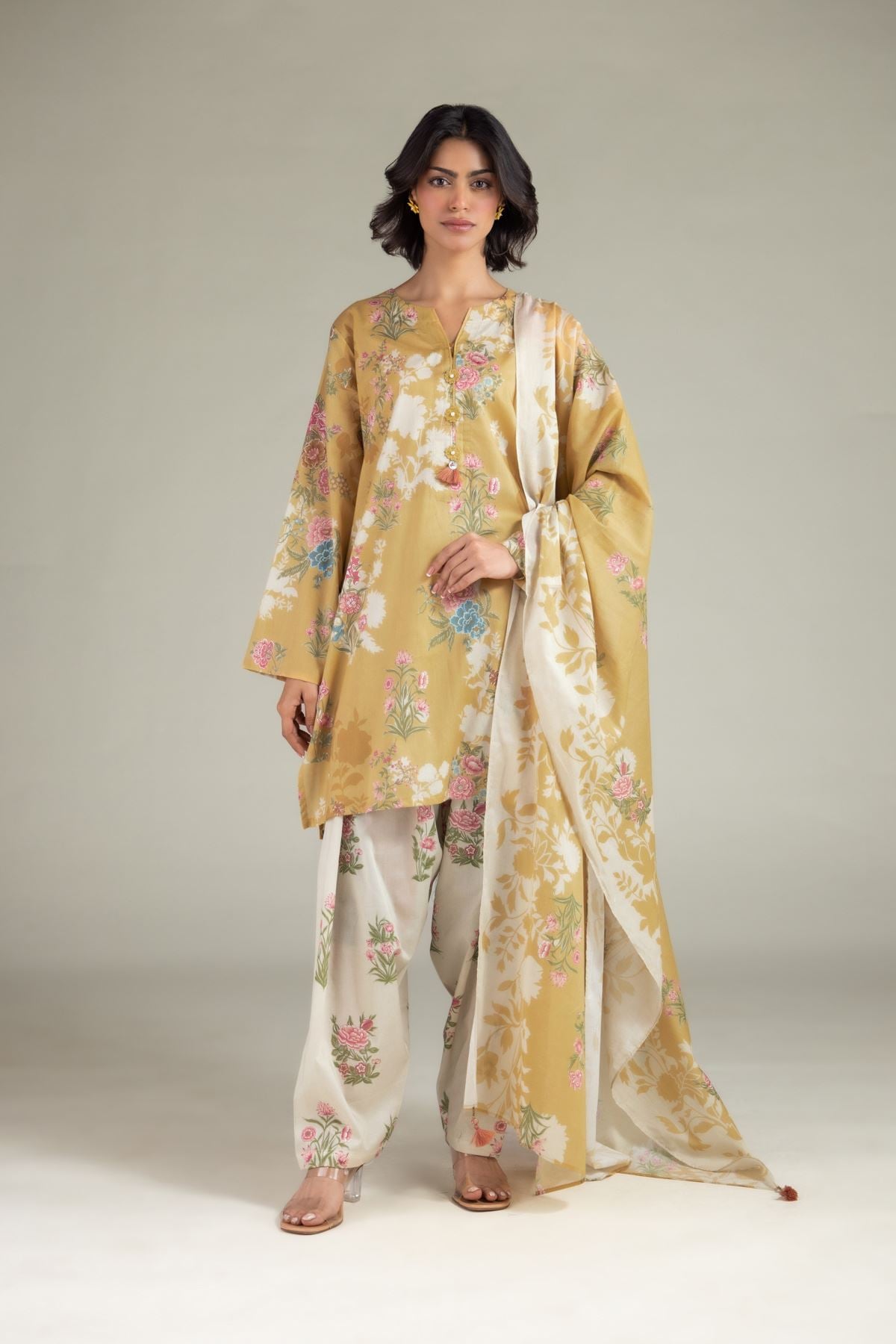 Printed Lawn Fabrics 3 Piece - A11-26-106FF1-VG