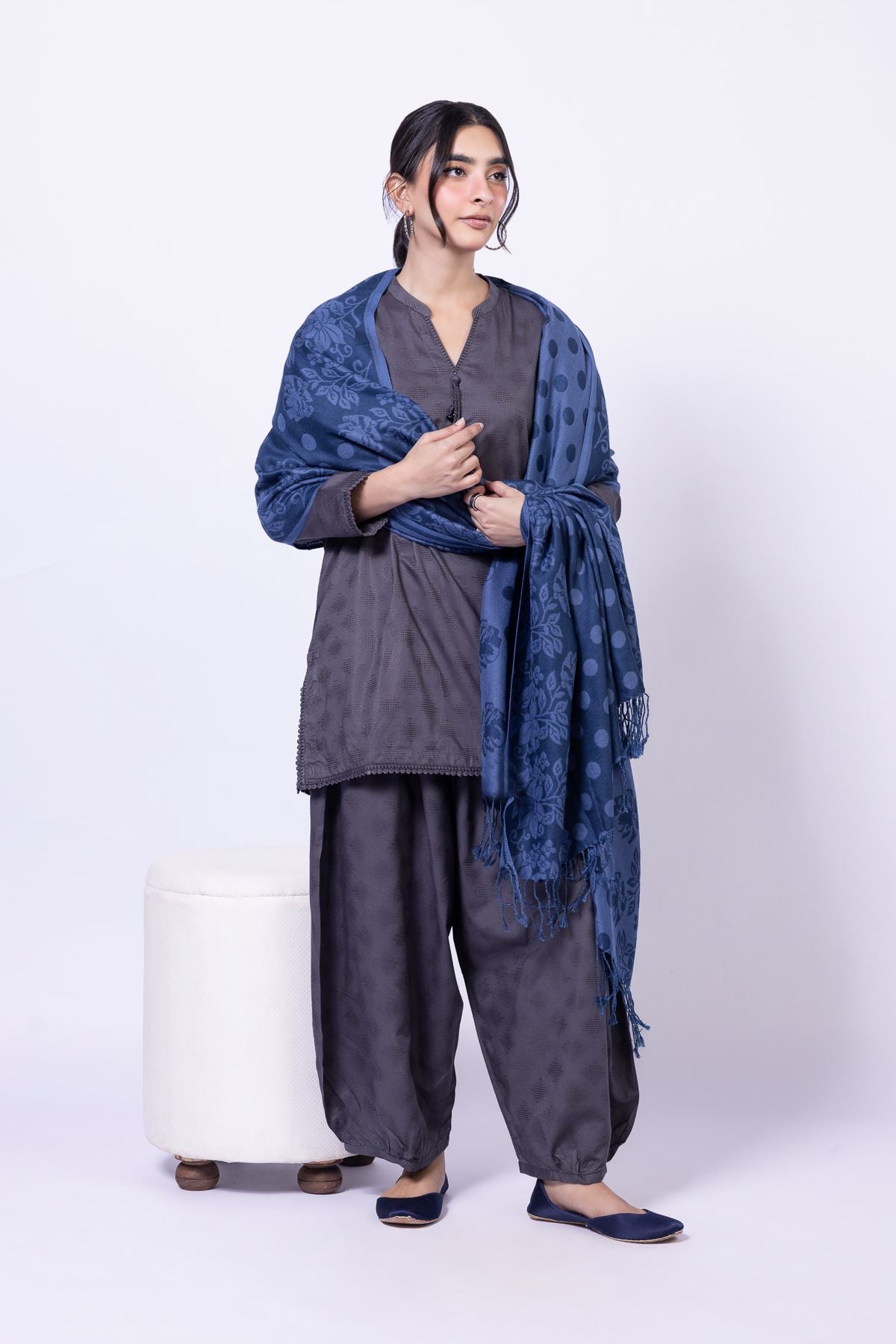 Dyed Jacquard Shalwar - OTD4-EX28-10TA-VG