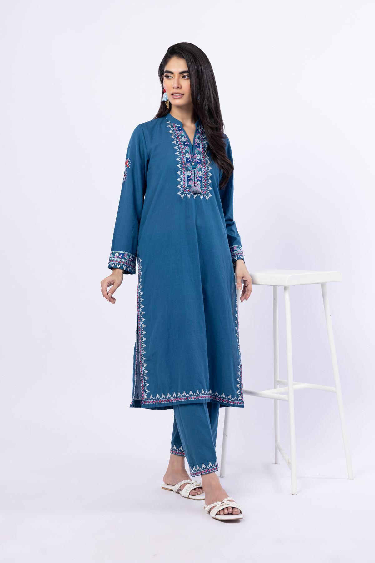 Embroidered Handwoven Cotton Pants - DDNN08AA-VG
