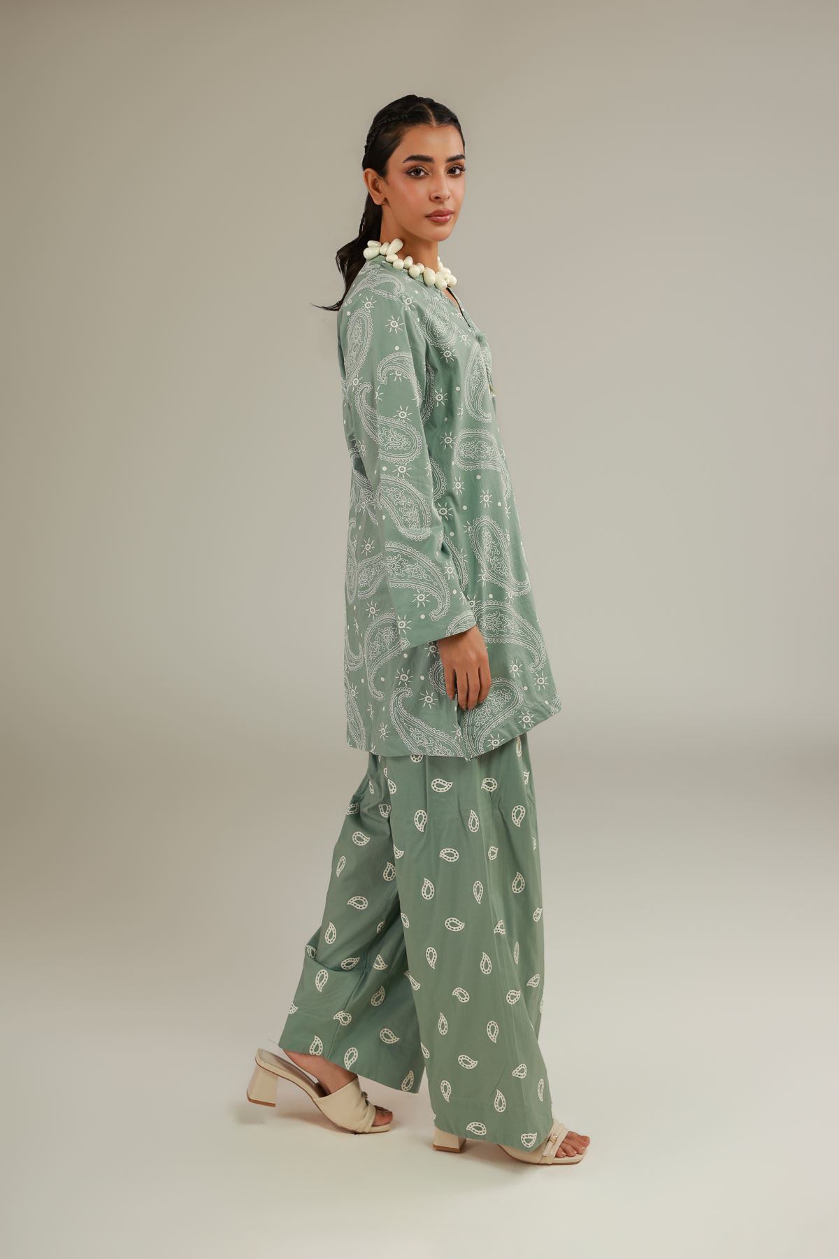 Cambric Green Cambric Kurta - 1-26-137-A-B-VG