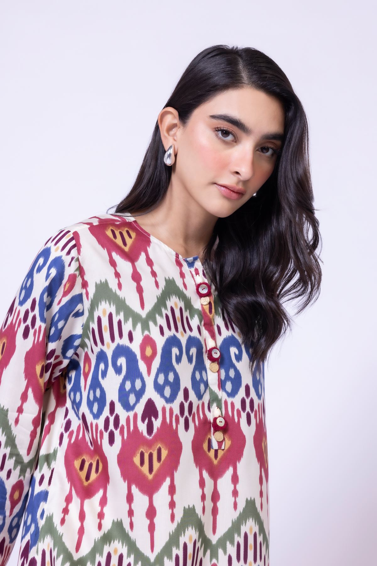 Printed Viscose Silk Kurta - 25-09-9S1-06TA-VG