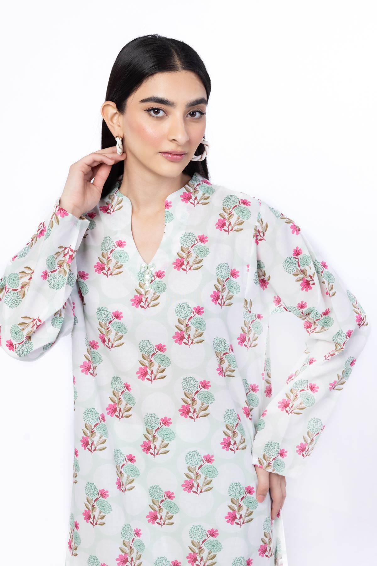 Printed Lawn Fabrics 2 Piece | Top and Bottom - 25-09-11W3-02SA-VG