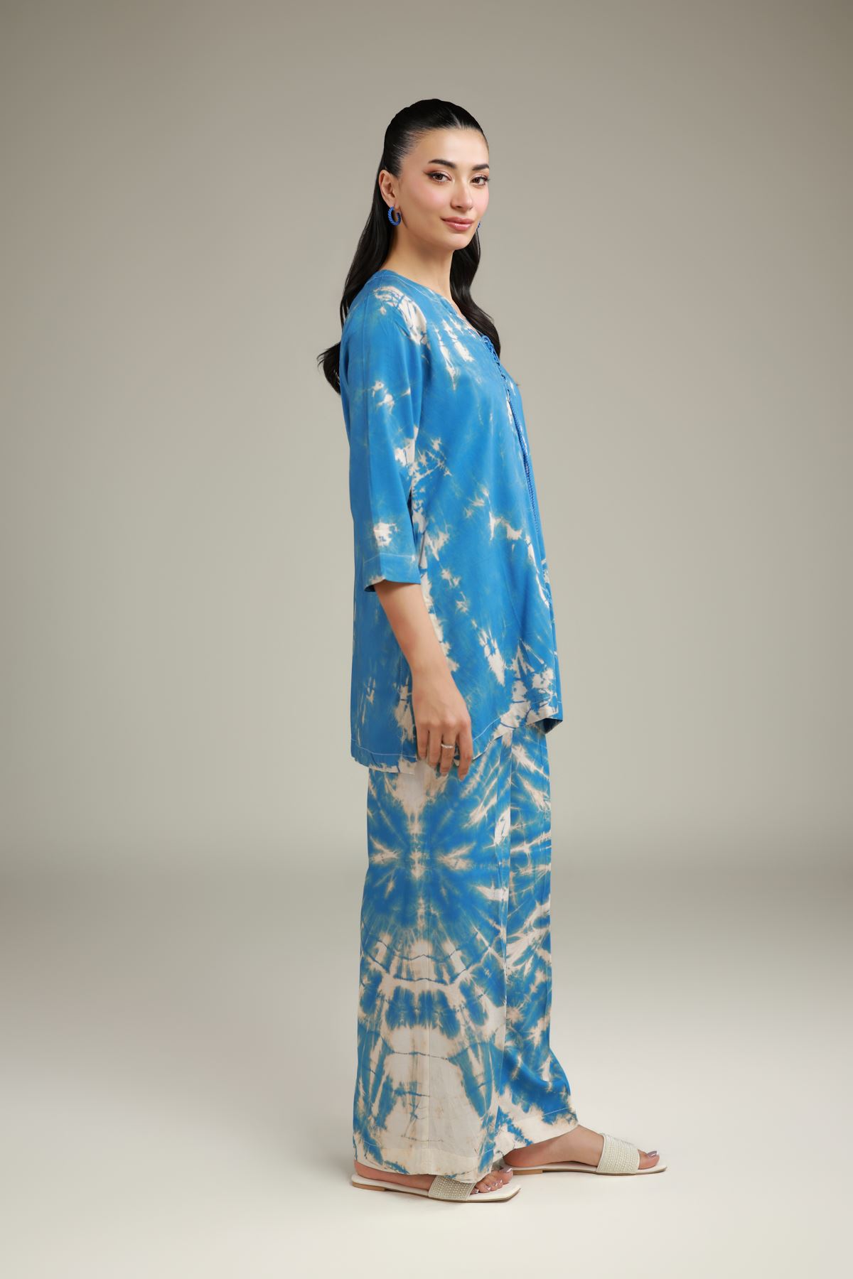 Printed Raw Silk Printed Co-ord Set - R-SB25056A-VG