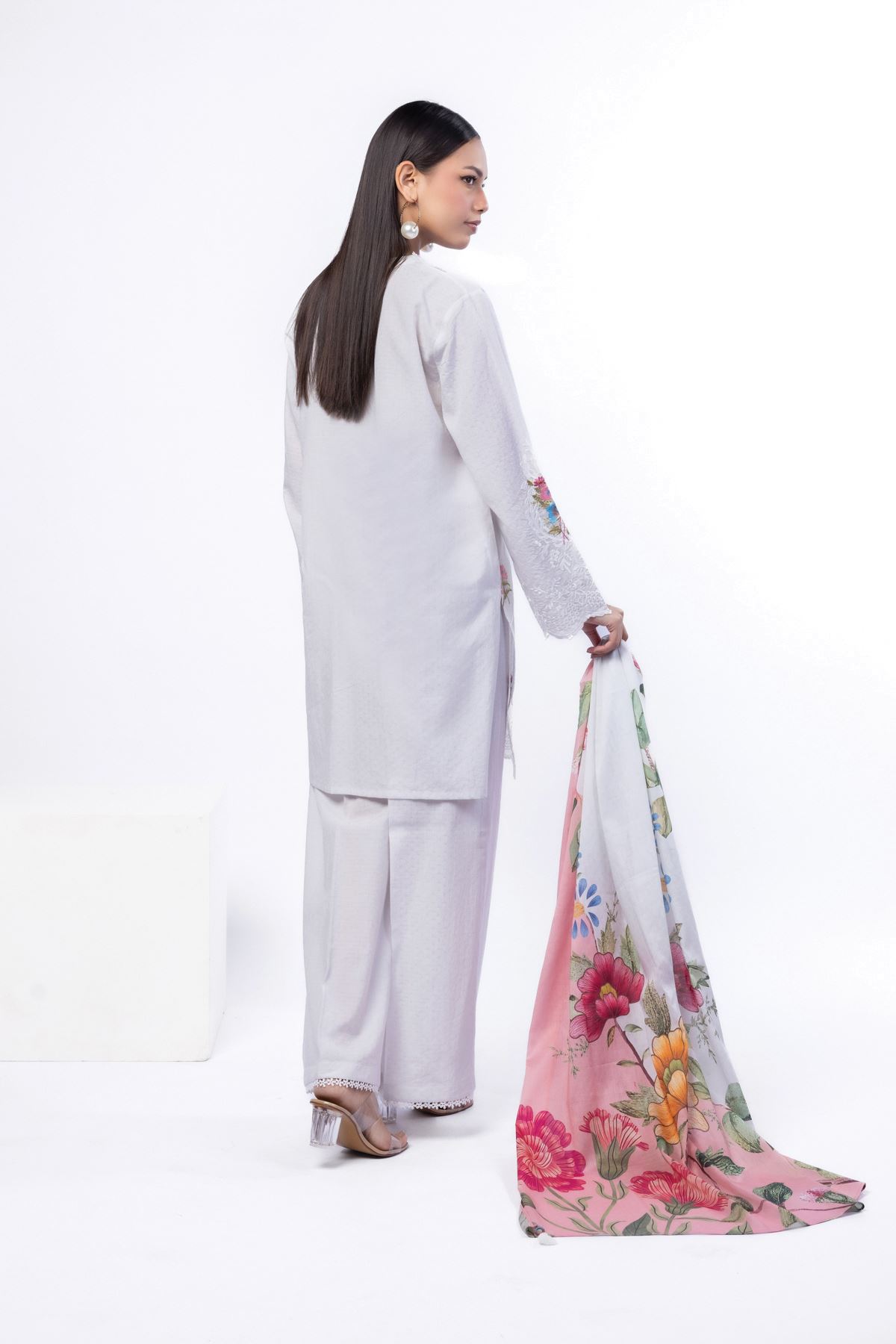 Embroidered Cotton Dobby Tailored 3 Piece - 1-26-108-A-F-VG