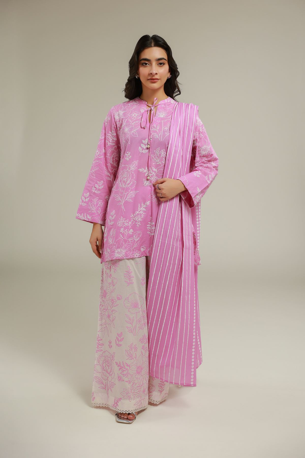 Lawn Striped Lawn Dupatta - T-A22-26-113FC1-VG