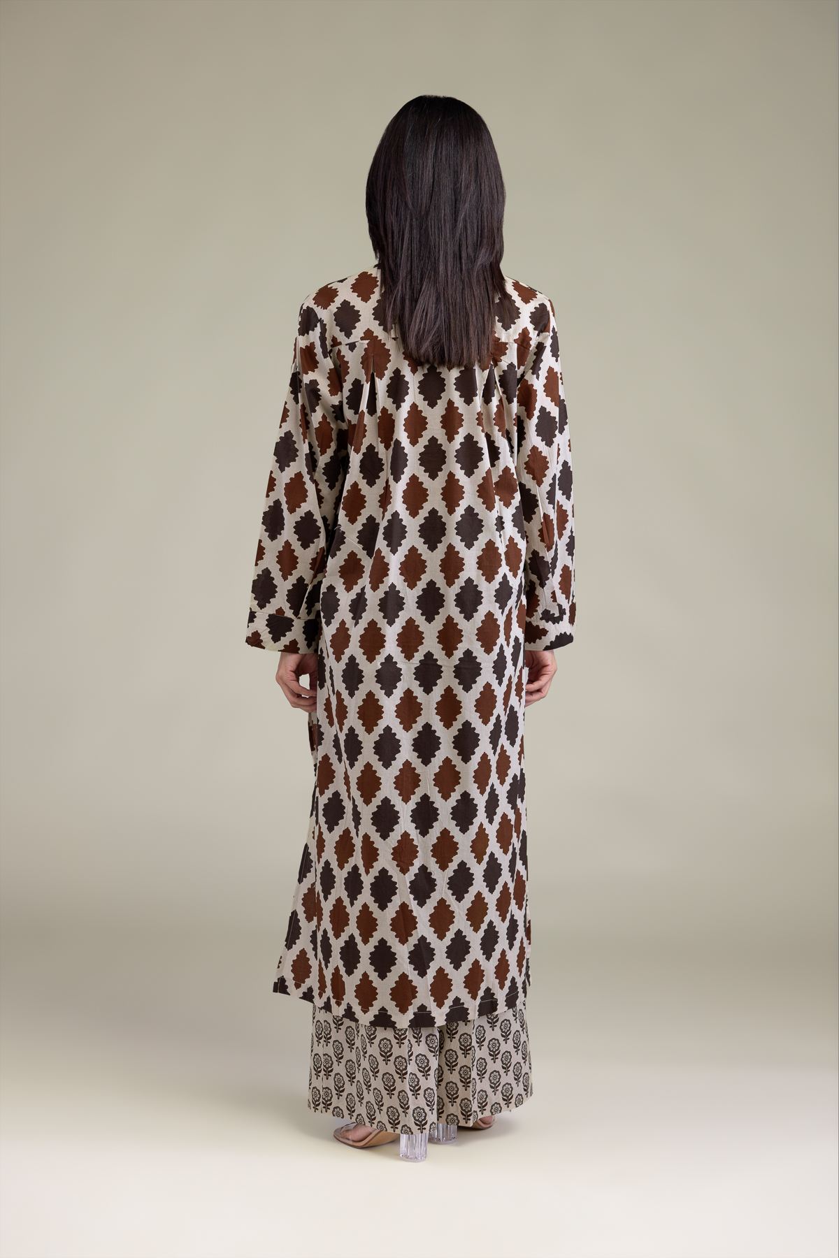 Printed Cambric Long Cambric Kurta - 2-26-204-A-F1-VG