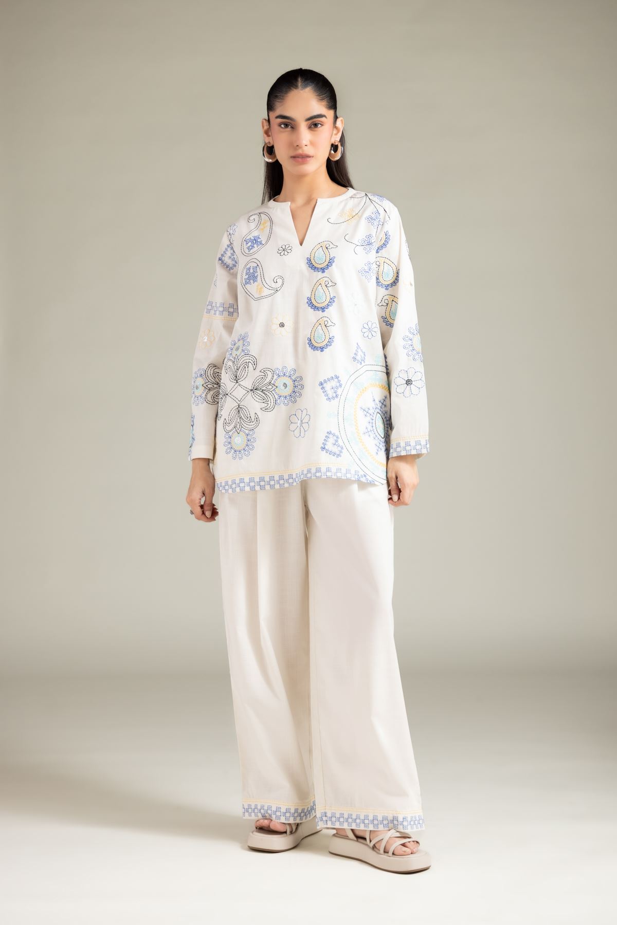 Textured Cotton Tunic - 6-26-101-A-F-VG